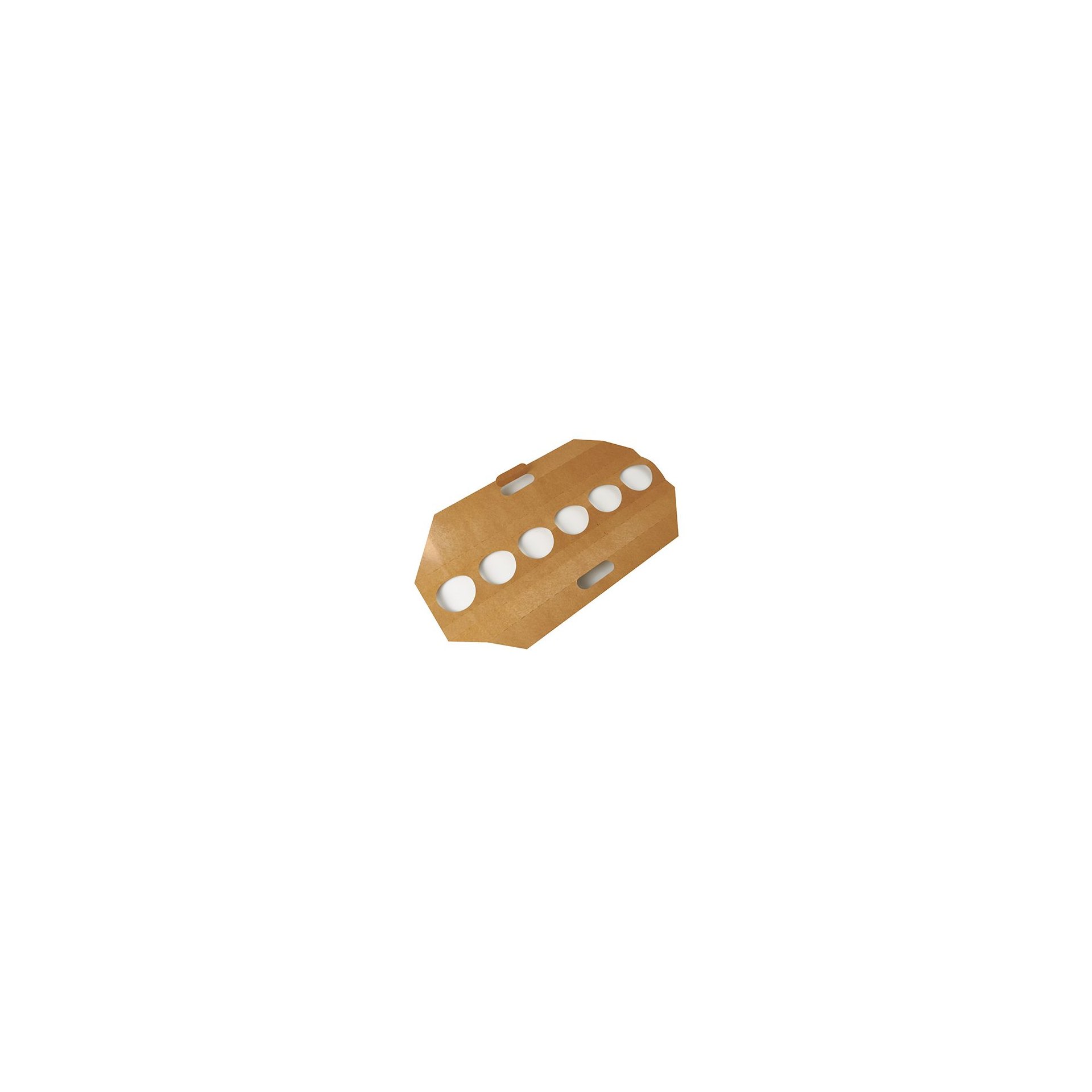 Tragetabletts, Pappe "pure" 12 cm x 9,5 cm x 62 cm braun für 6 Trinkbecher
