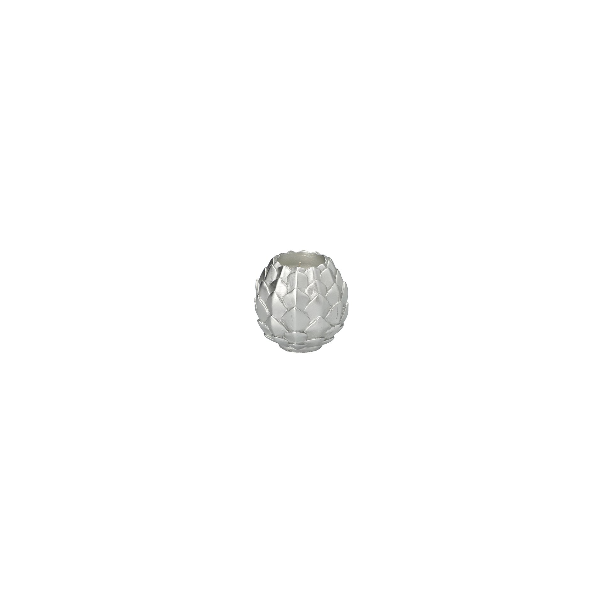 Kugelkerze Ø 10 cm silber "Pine Cone" Kugelkerze Ø 10 cm silber "Pine Cone"