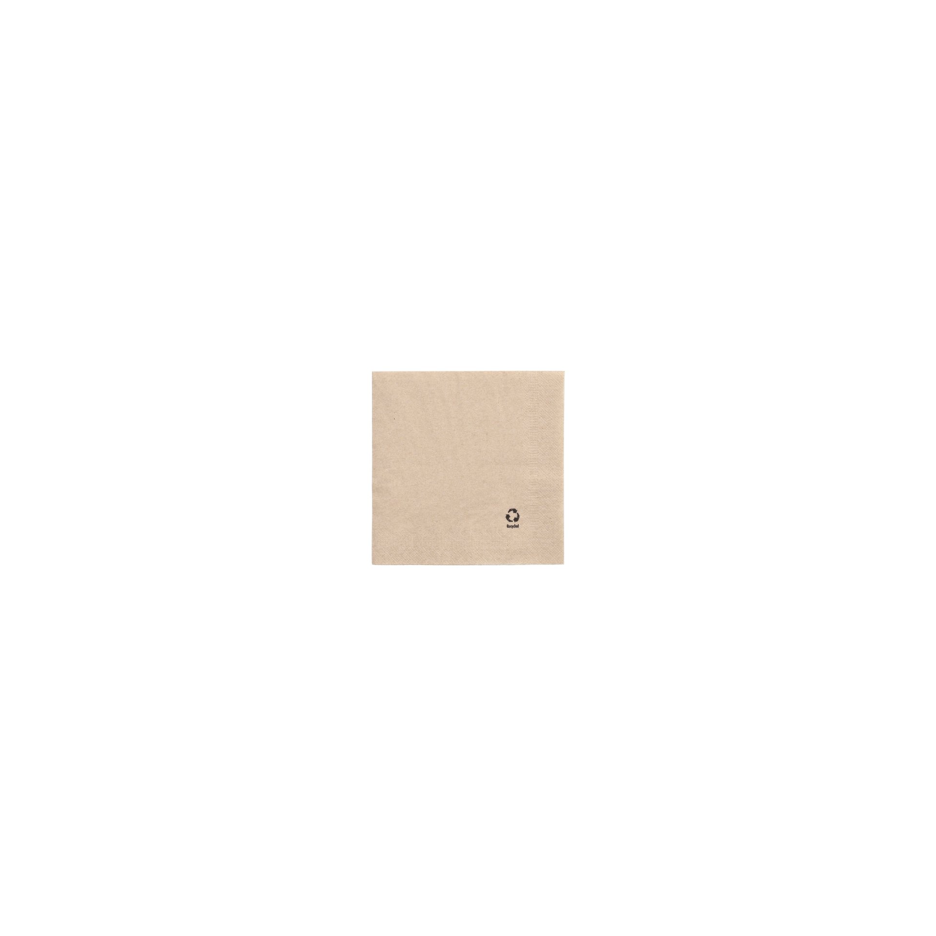 Servietten, 2-lagig 1/4-Falz 33 cm x 33 cm natur aus recyceltem Papier