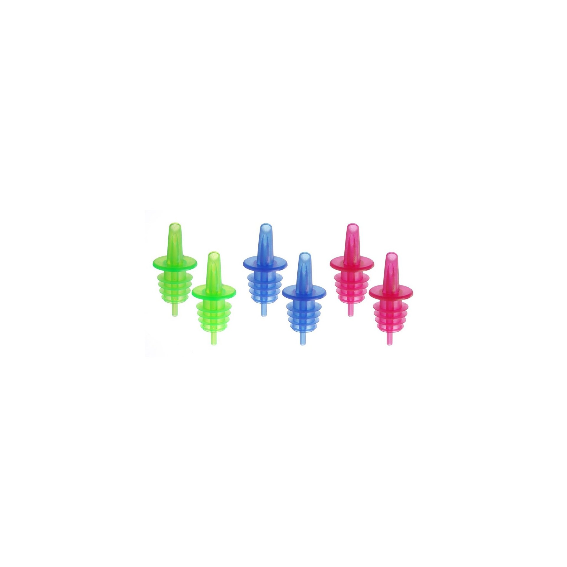Freeflow-Ausgießer, BarUp, 2x blau, 2x rot, 2x grün, Rot, 6 Stk Freeflow-Ausgießer, BarUp, 2x blau, 2x rot, 2x grün, Rot, 6 Stk