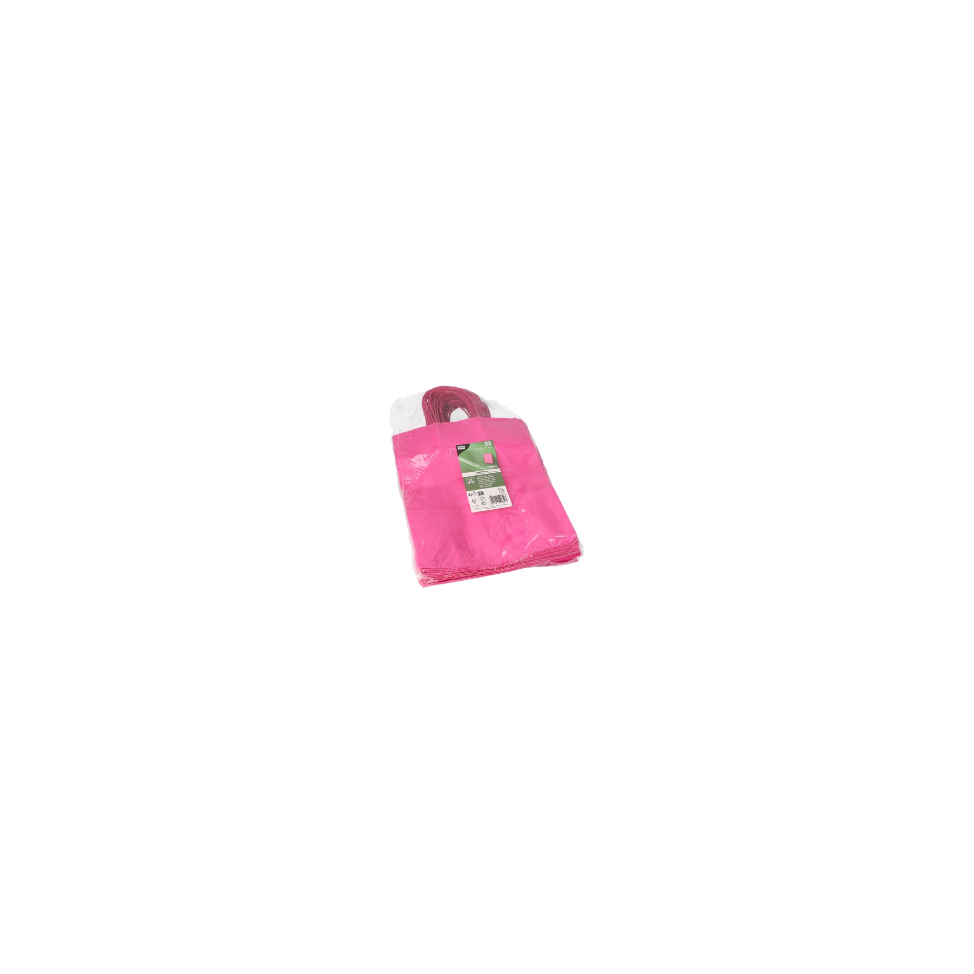 Tragetaschen, Papier 28 cm x 22 cm x 10 cm pink mit gedrehtem Tragegriff