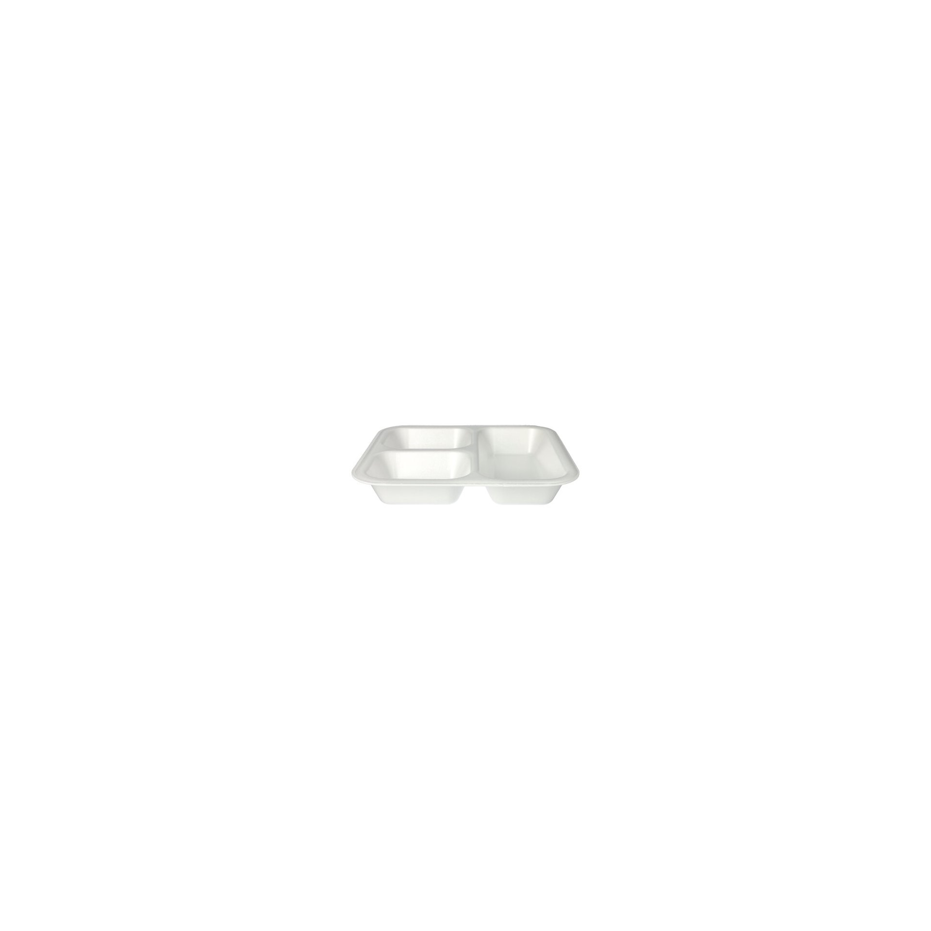 Siegelschalen, XPS 3-geteilt 1350 ml 4,2 cm x 24,5 cm x 26,5 cm weiss laminiert