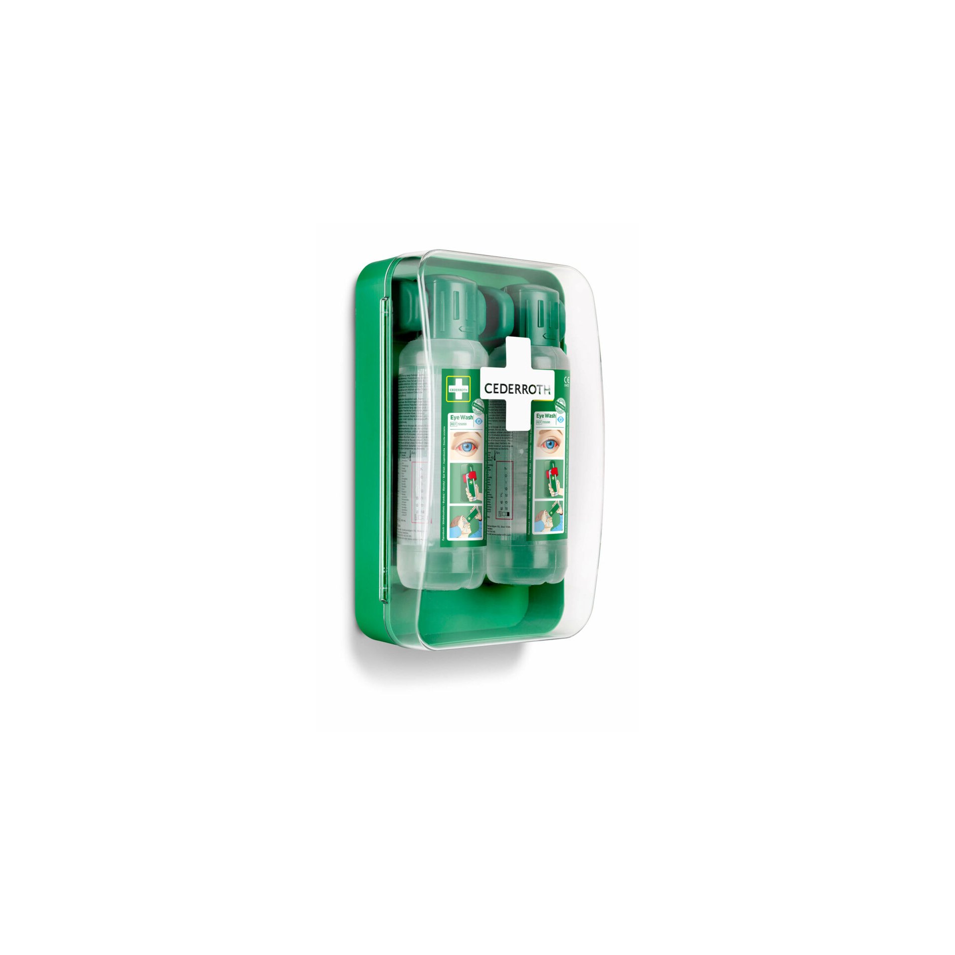 "Cederroth" Augendusche 29,6 cm x 19,2 cm "Eye-Wash-Cabinet" inkl. 2 Flaschen (500ml)