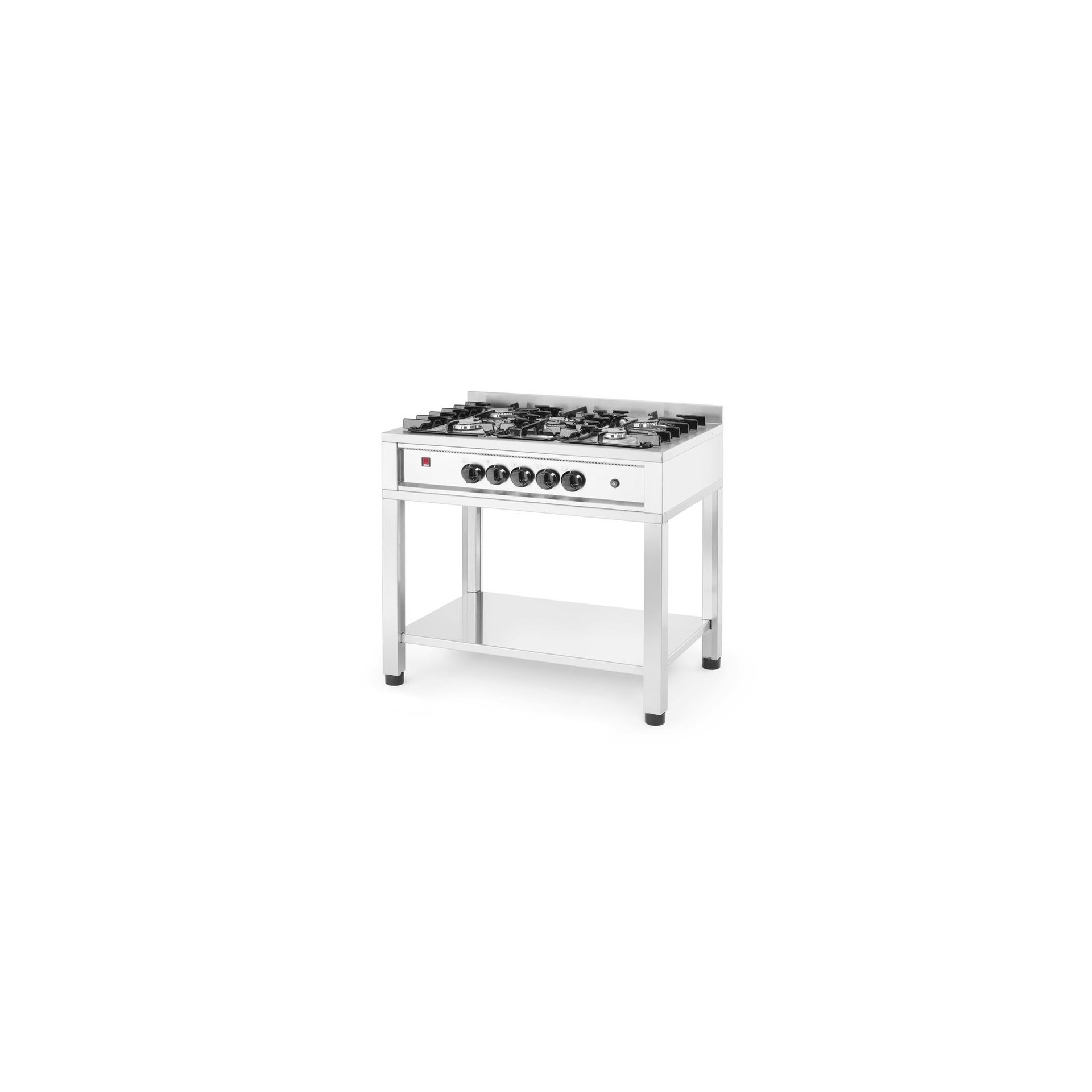 Gasherd - 5 Kochfelder, offener Unterbau, Kitchen Line, 14,3kW, 900x640x(H)910mm