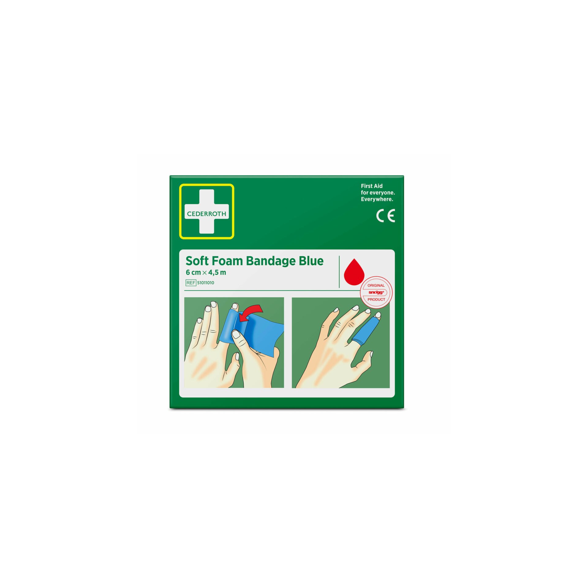 "Cederroth" Soft Foam Bandage 4,5 m x 6 cm blau , Refill