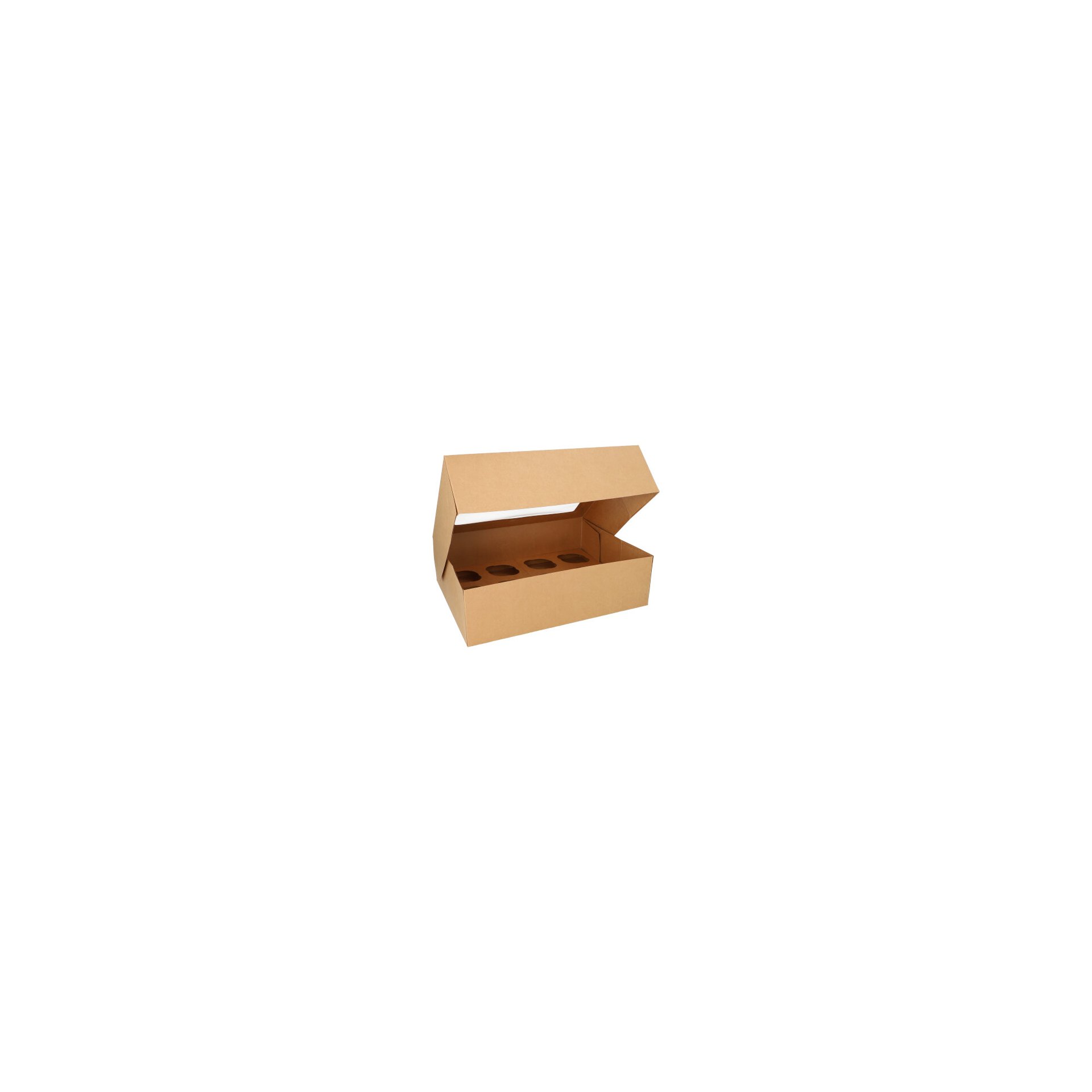 Cupcake-Kartons eckig 10 cm x 35 cm x 27 cm mit Sichtfenster aus PLA Cupcake-Kartons eckig 10 cm x 35 cm x 27 cm mit Sichtfenster aus PLA