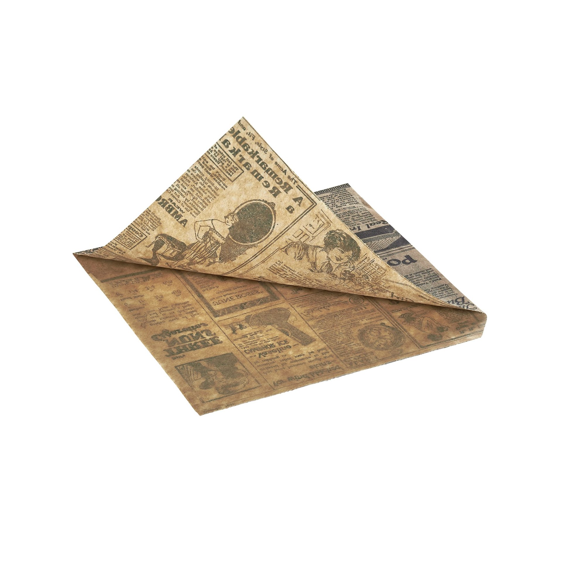 Takeawaytüte Times Brown Set WRAP & GO, 13 x 14 cm, Set á 1000 Stück, 2-seitig geöffnet, Fettpapier