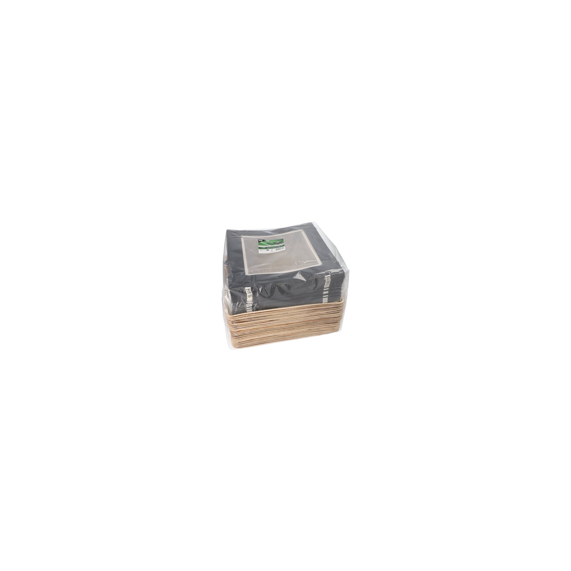 Tabletts, Palmblatt eckig 5 cm x 29 cm x 29 cm mit separatem Deckel und Banderole