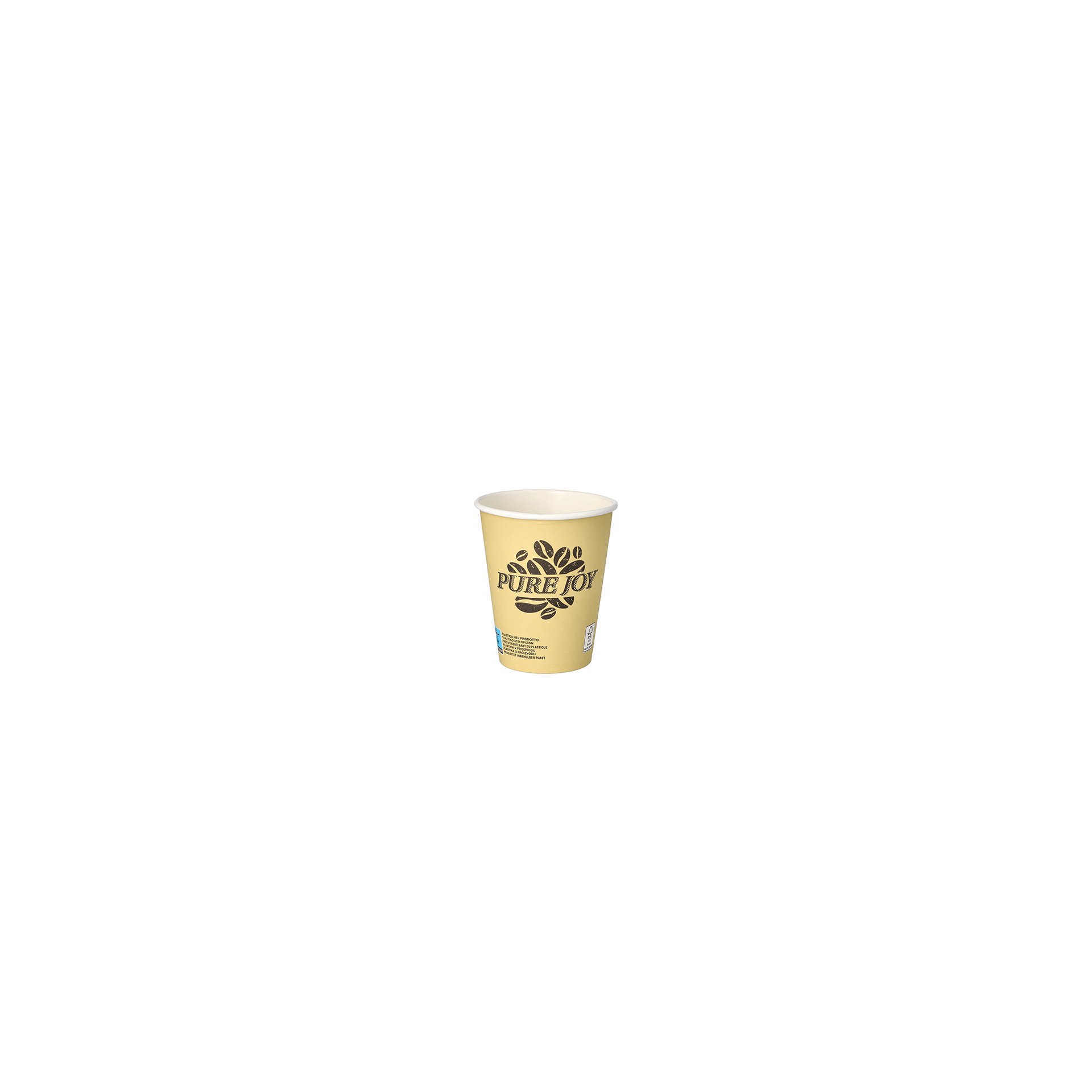 Trinkbecher, Pappe 0,2 l Ø 8 cm · 9,2 cm creme "Pure Joy"