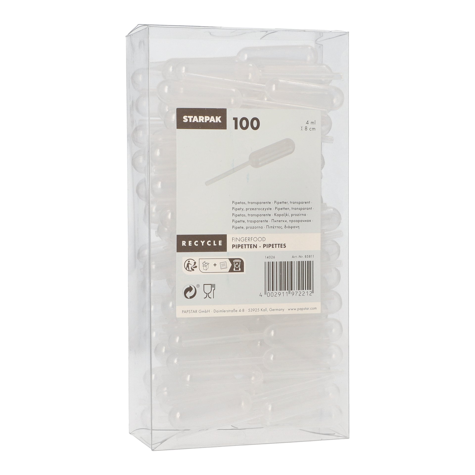 Pipetten, PE 4 ml 8 cm transparent