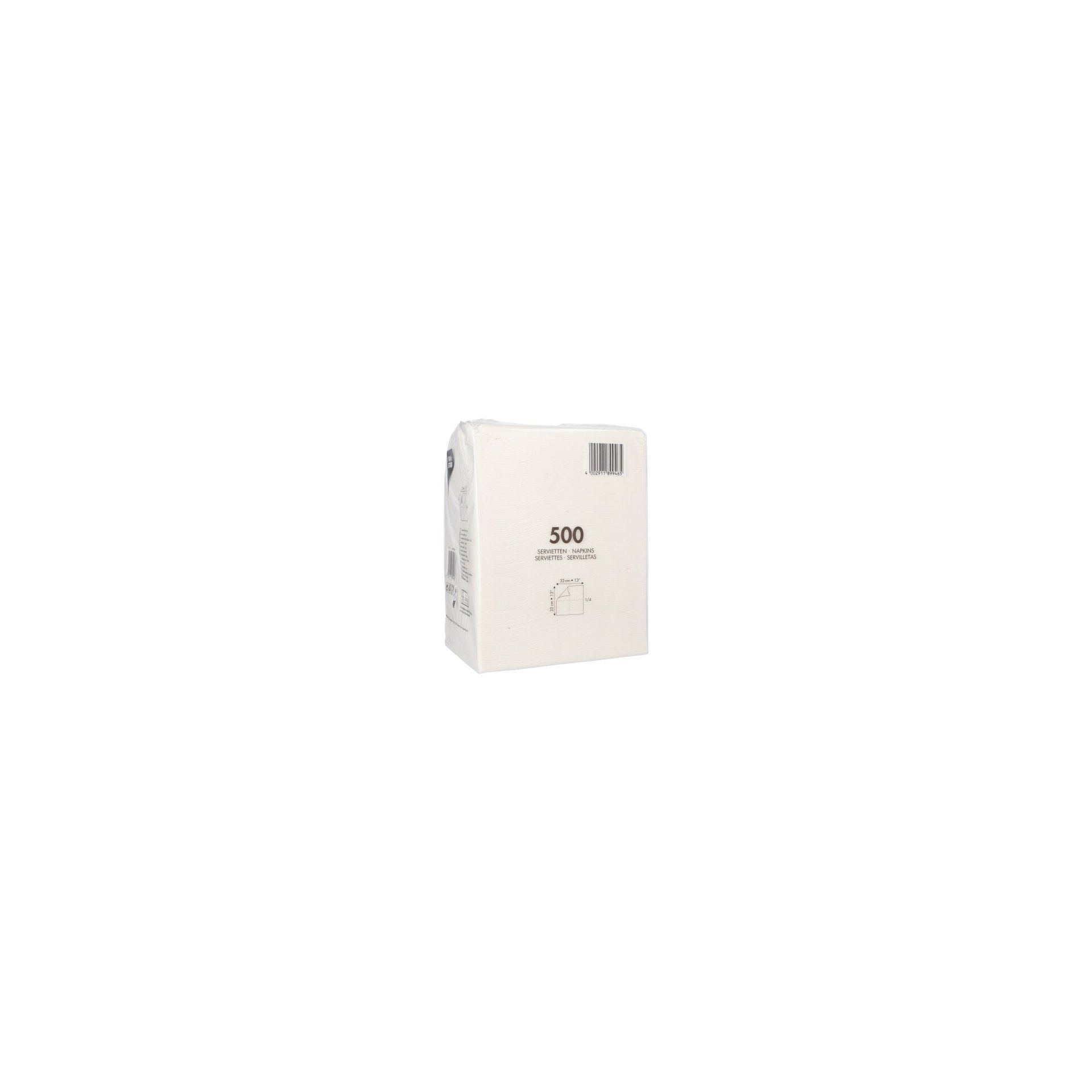 Servietten, 1-lagig 1/4-Falz 33 cm x 33 cm weiss