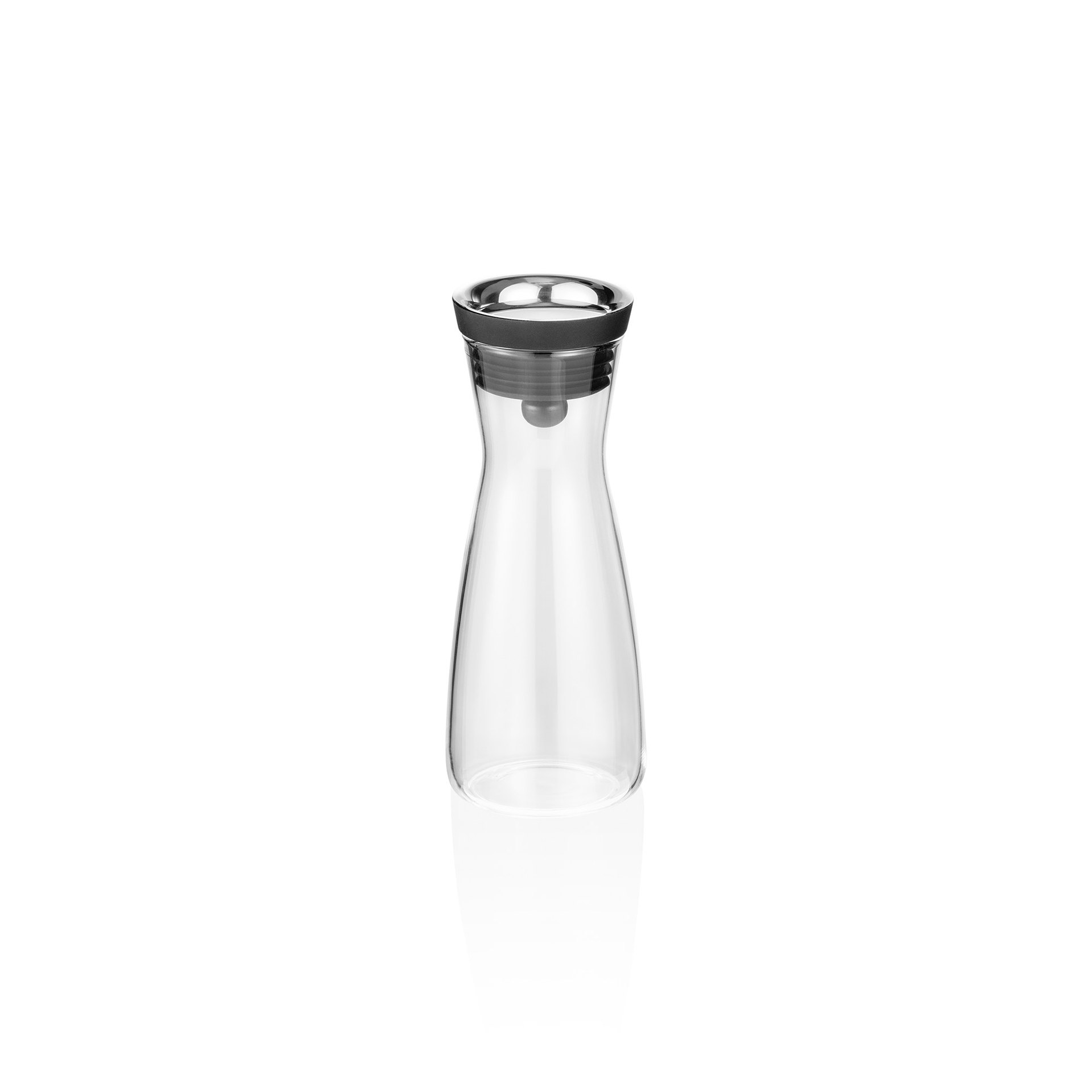 Karaffe, 0,8 ltr., Ø 6,5 cm, Borosilikatglas, Edelstahl, Silikon Karaffe, 0,8 ltr., Ø 6,5 cm, Borosilikatglas, Edelstahl, Silikon