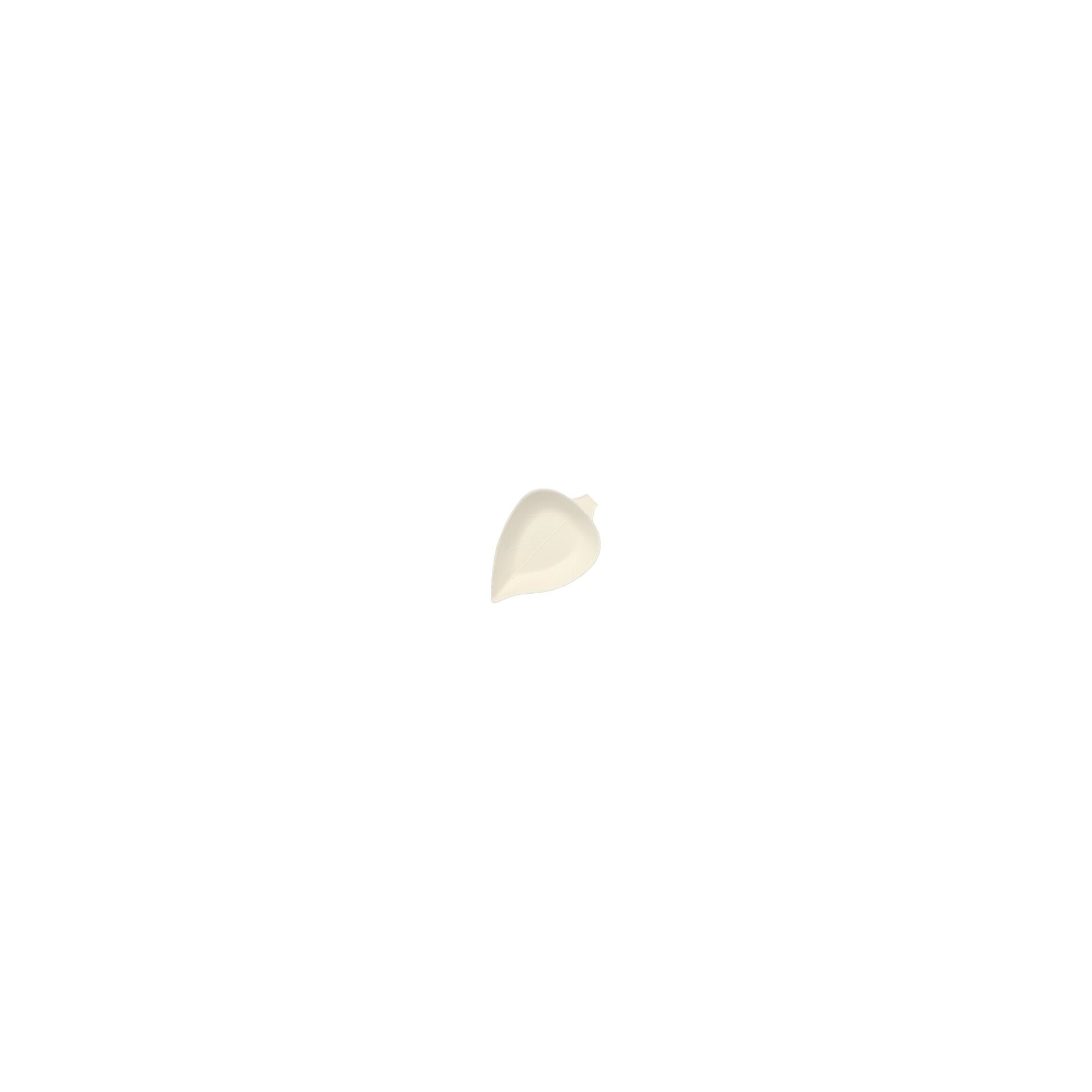 Fingerfood - Teller, Zuckerrohr "pure" 1,2 cm x 6 cm x 8 cm weiss "Leaf"