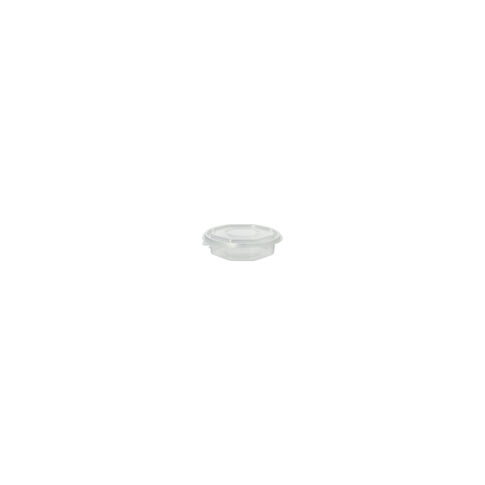 Verpackungsbecher mit Klappdeckeln, PP 8-eckig 250 ml 2,8 cm x 11 cm x 11 cm transparent Verpackungsbecher mit Klappdeckeln, PP 8-eckig 250 ml 2,8 cm x 11 cm x 11 cm transparent