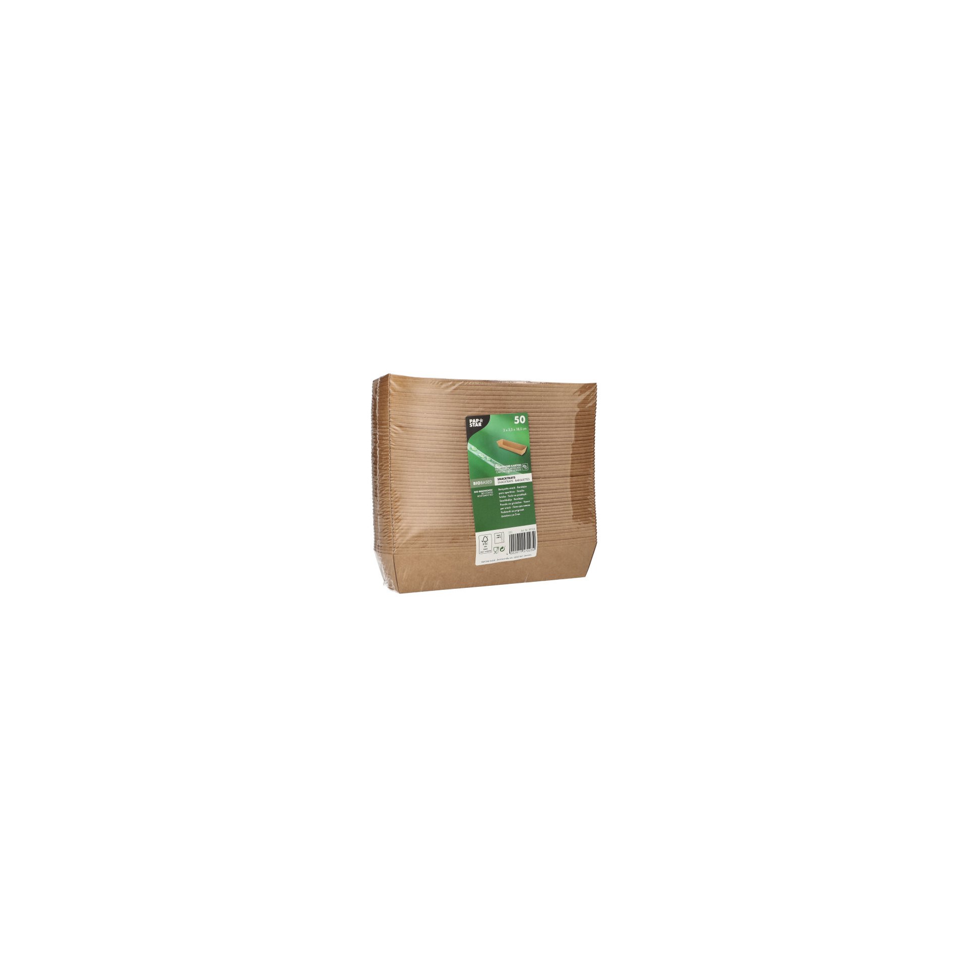 Snacktrays, Pappe "pure" 3,5 cm x 3,3 cm x 18,5 cm braun Snacktrays, Pappe "pure" 3,5 cm x 3,3 cm x 18,5 cm braun
