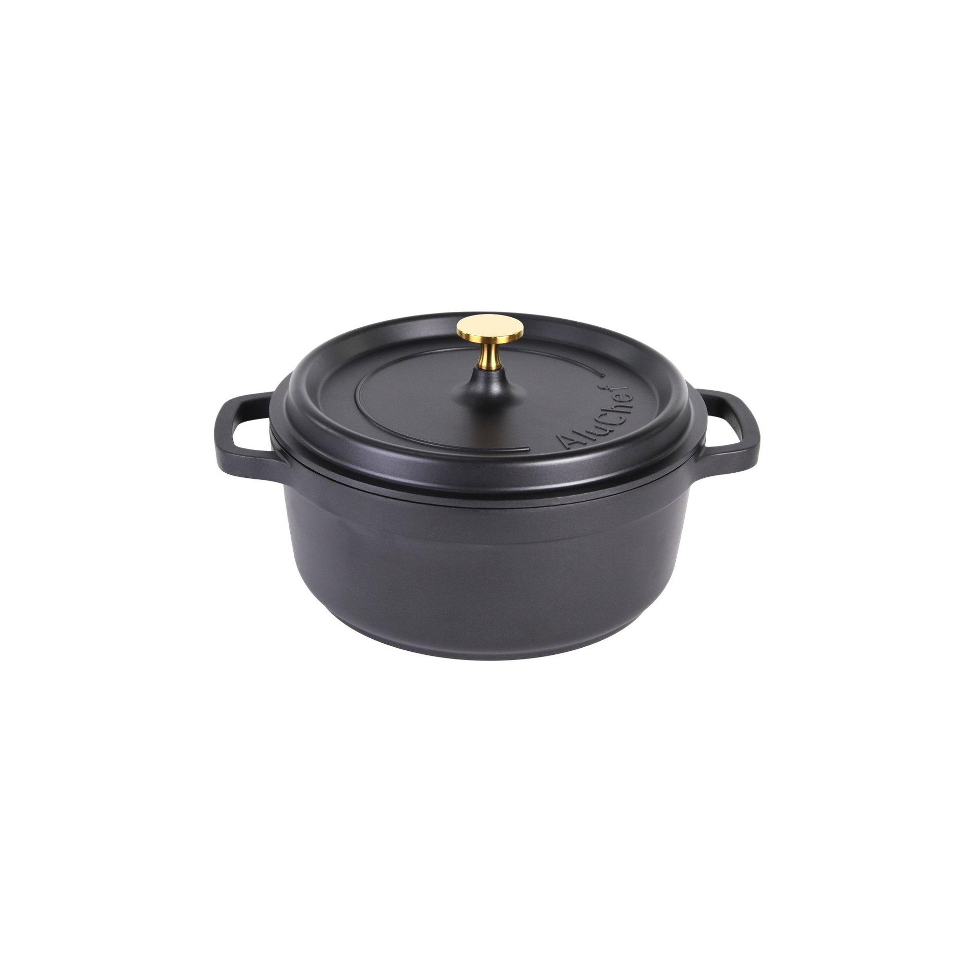 AluChef® Cocotte, rund 24 cm / schwarz