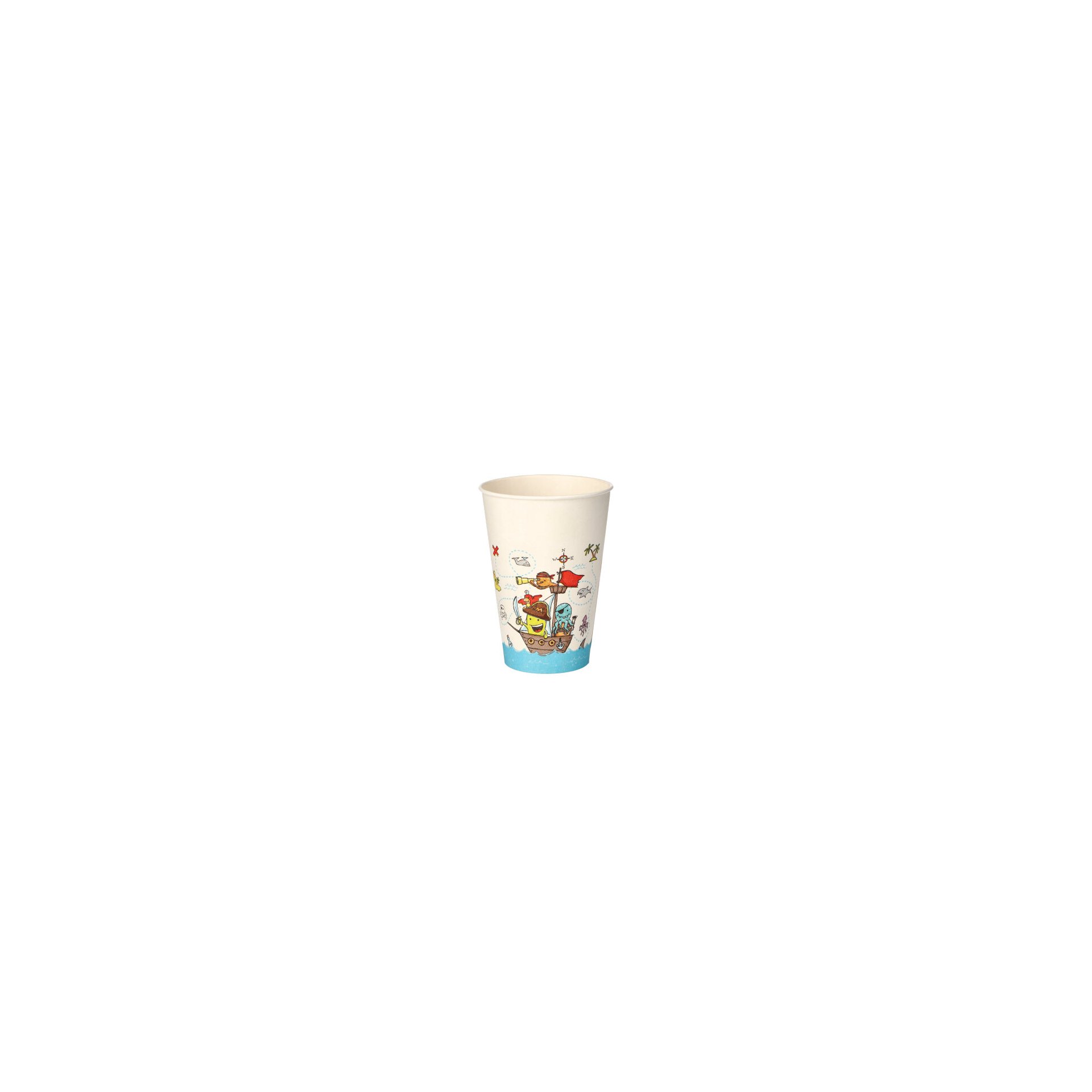 Trinkbecher, Pappe 0,2 l Ø 7 cm · 9,7 cm "Pirate Crew"