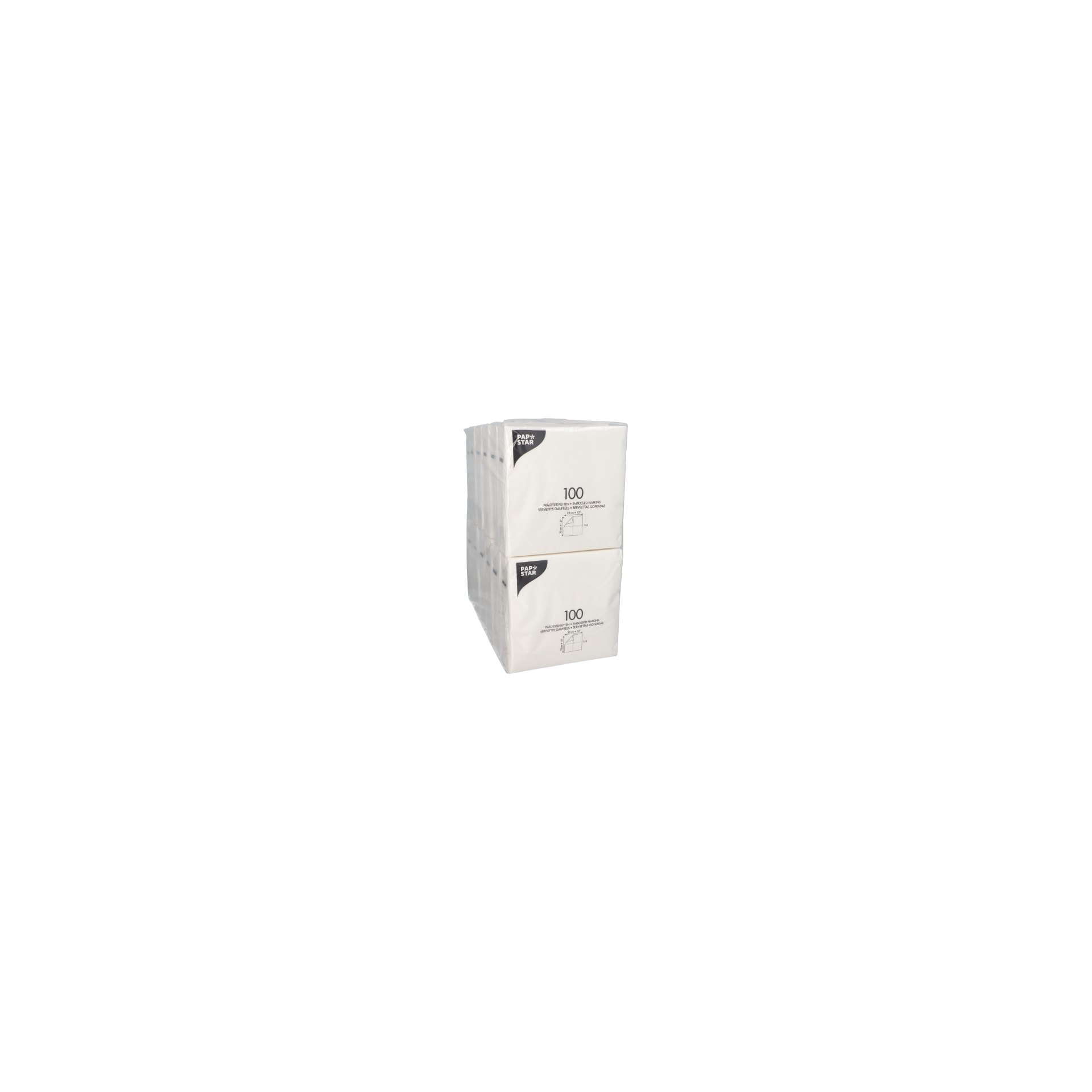Servietten, 1-lagig 1/4-Falz 33 cm x 33 cm weiss Servietten, 1-lagig 1/4-Falz 33 cm x 33 cm weiss