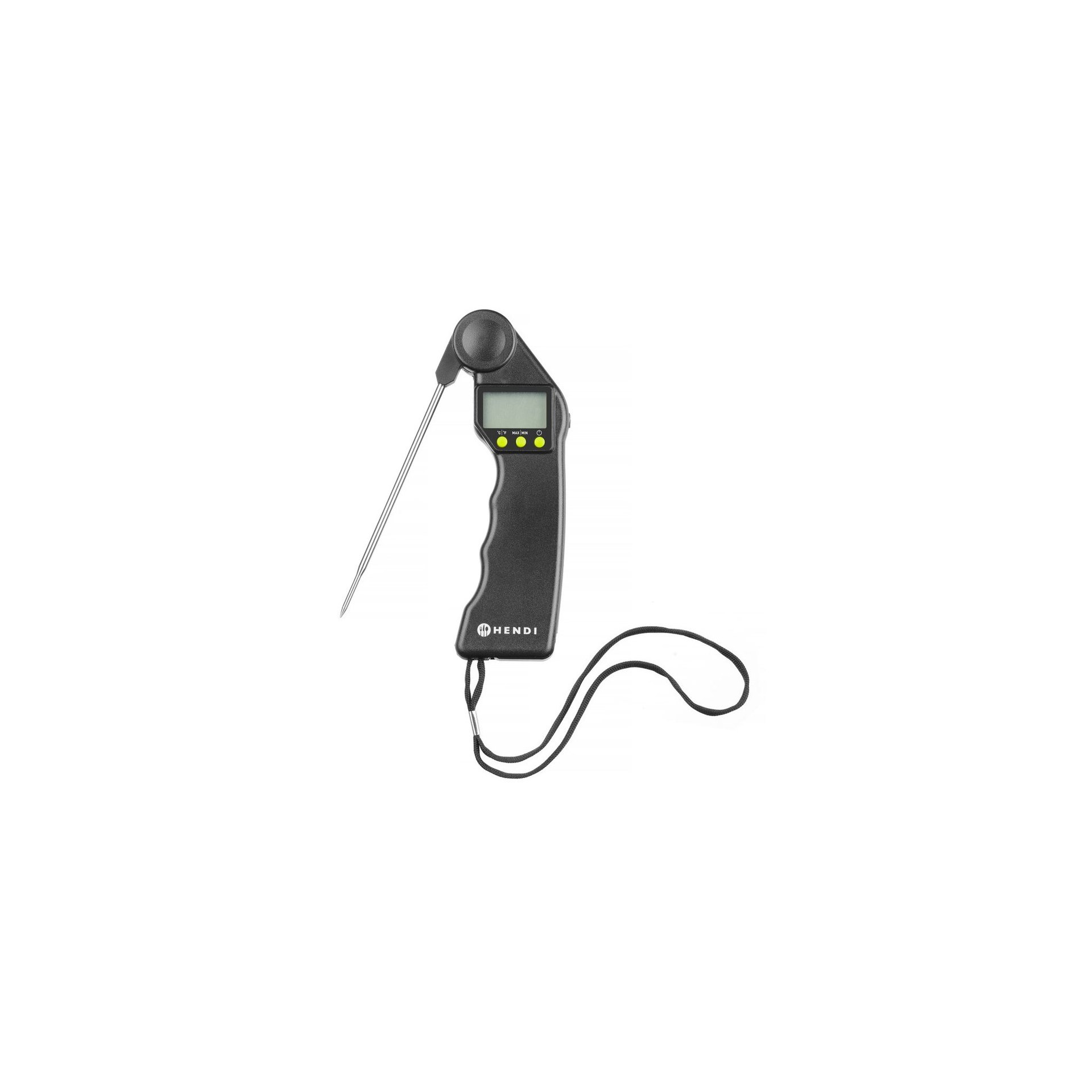 Digitales Thermometer mit klappbarer Sonde, Schwarz, 160x55x(H)20mm
