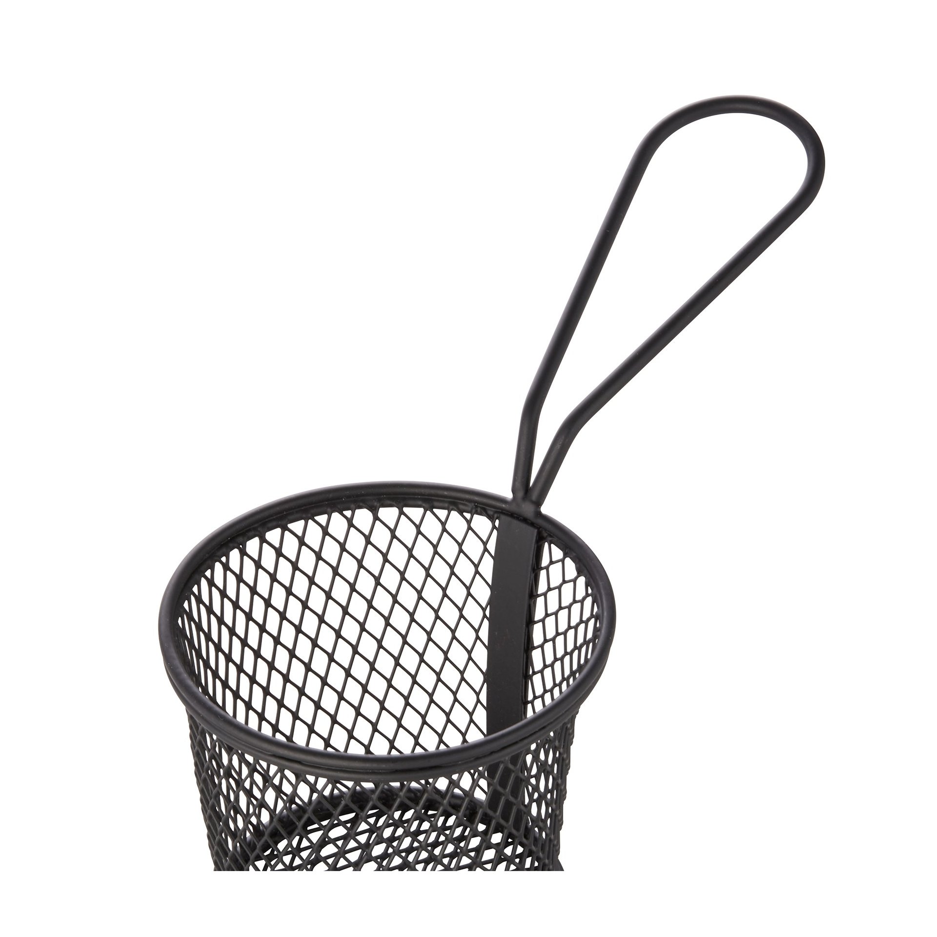 Servier- und Frittierkorb, Ø 9,5 cm, Höhe 8,5 cm, schwarz pulverbeschichtet