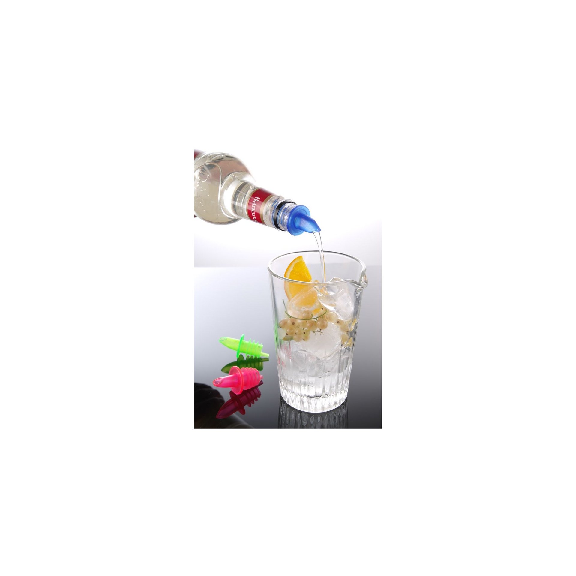 Freeflow-Ausgießer, BarUp, 2x blau, 2x rot, 2x grün, Rot, 6 Stk