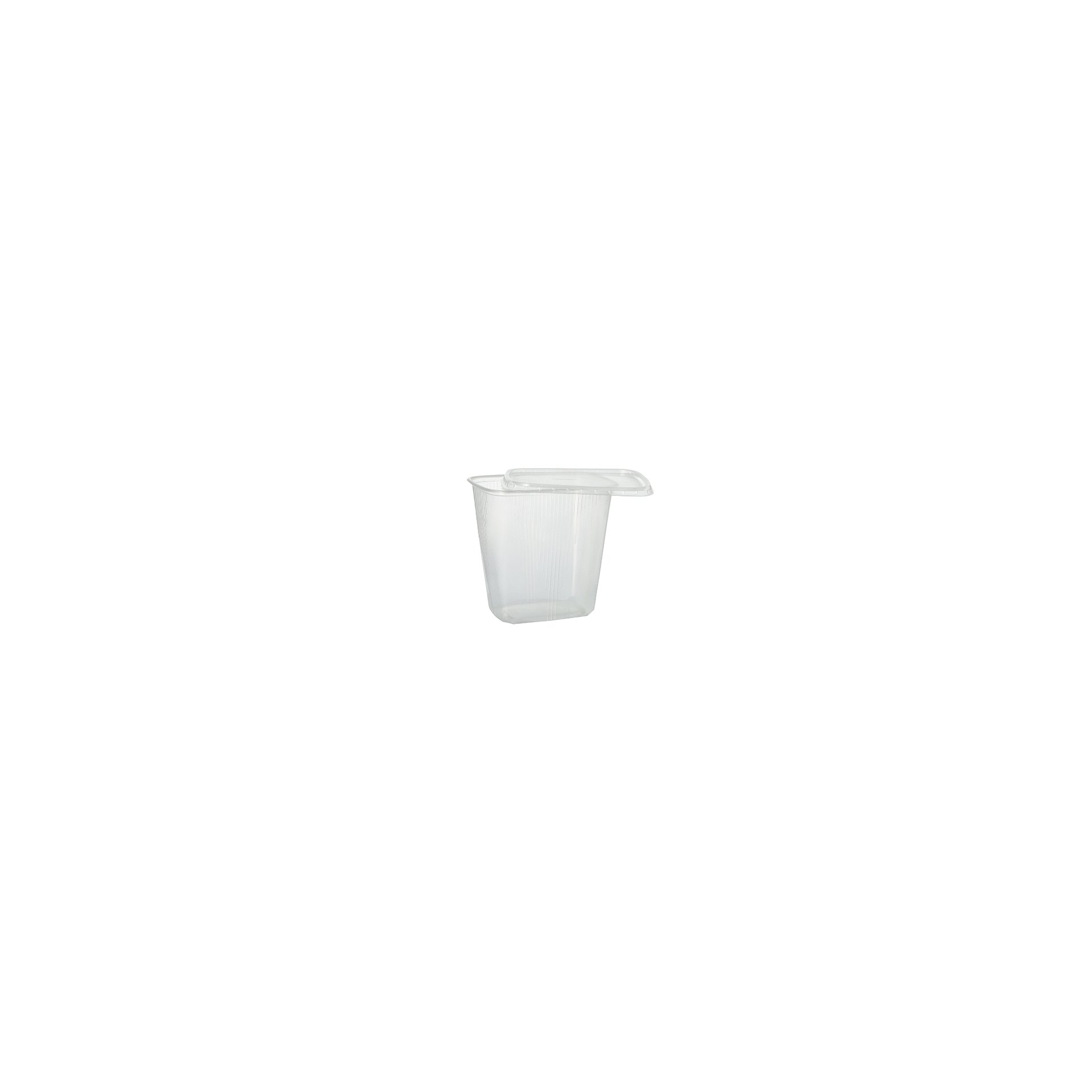 Verpackungsbecher, PP eckig 500 ml 10,1 cm x 8,1 cm x 10,8 cm transparent
