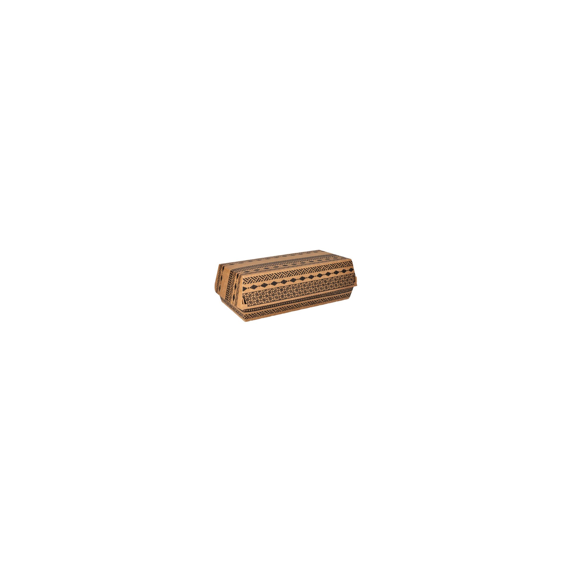 Baguetteboxen, Pappe 7,5 cm x 10,7 cm x 22 cm braun "Maori" groß