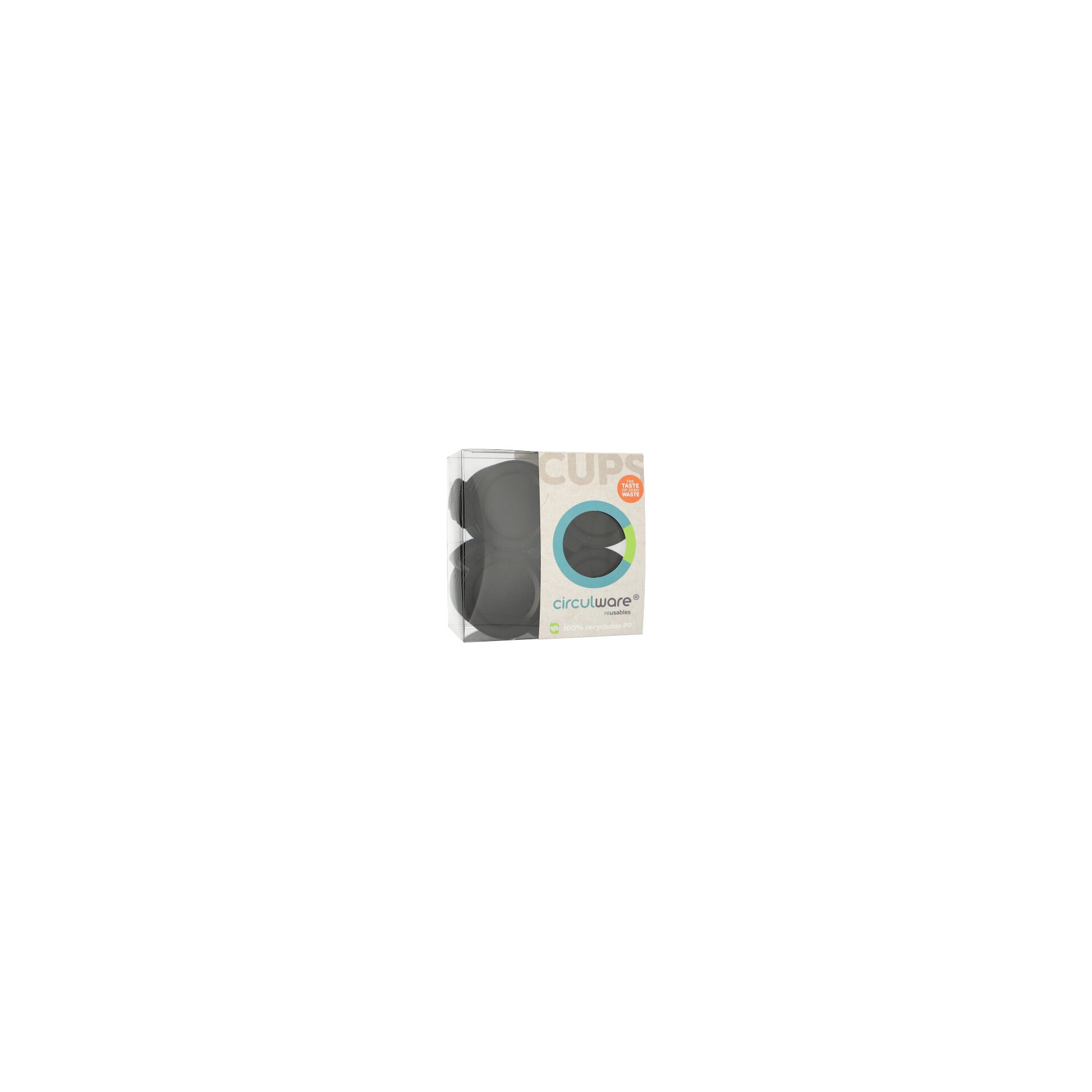 "Circulware" Mehrweg-Deckel für Trinkbecher PP rund Ø 8 cm · 1,5 cm schwarz "Circulware" Mehrweg-Deckel für Trinkbecher PP rund Ø 8 cm · 1,5 cm schwarz
