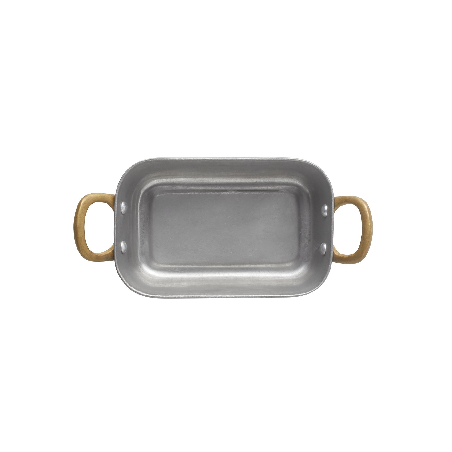 Servierpfanne STEEL & STYLE VINTAGE, mit 2 Messinggriffen, 15 x 9,5 x 4,5 cm, 370 ml, Chromnickelstahl