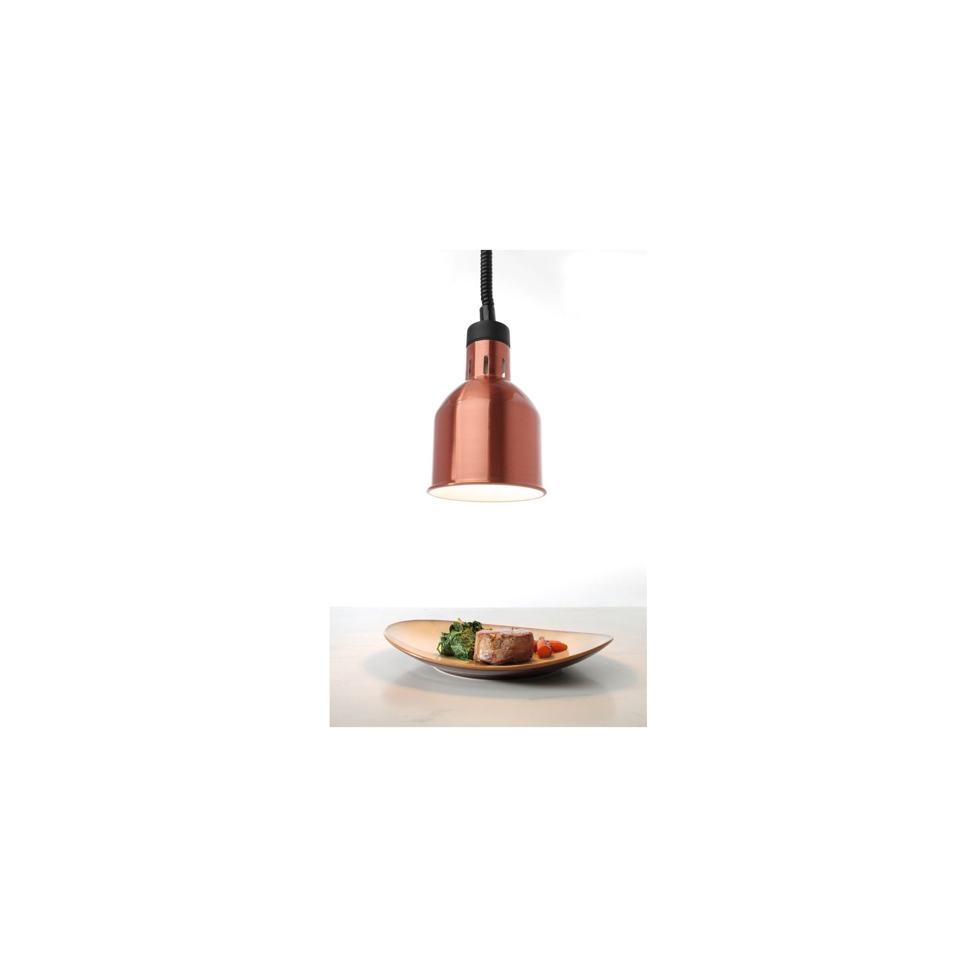 Höhenverstellbare Wärmelampe, zylinderförmig, Kupfer, 230V/250W, ⌀175x(H)250mm