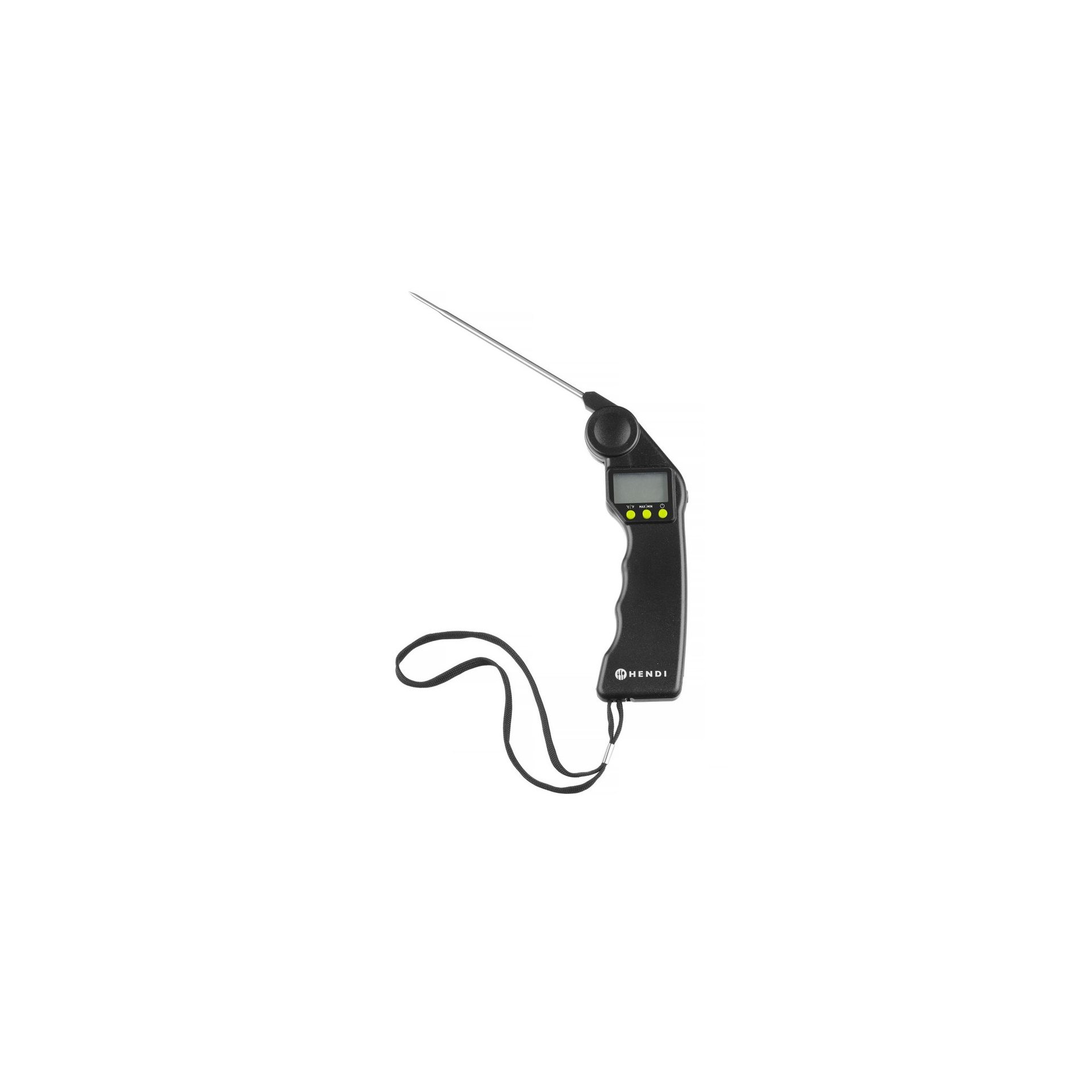 Digitales Thermometer mit klappbarer Sonde, Schwarz, 160x55x(H)20mm