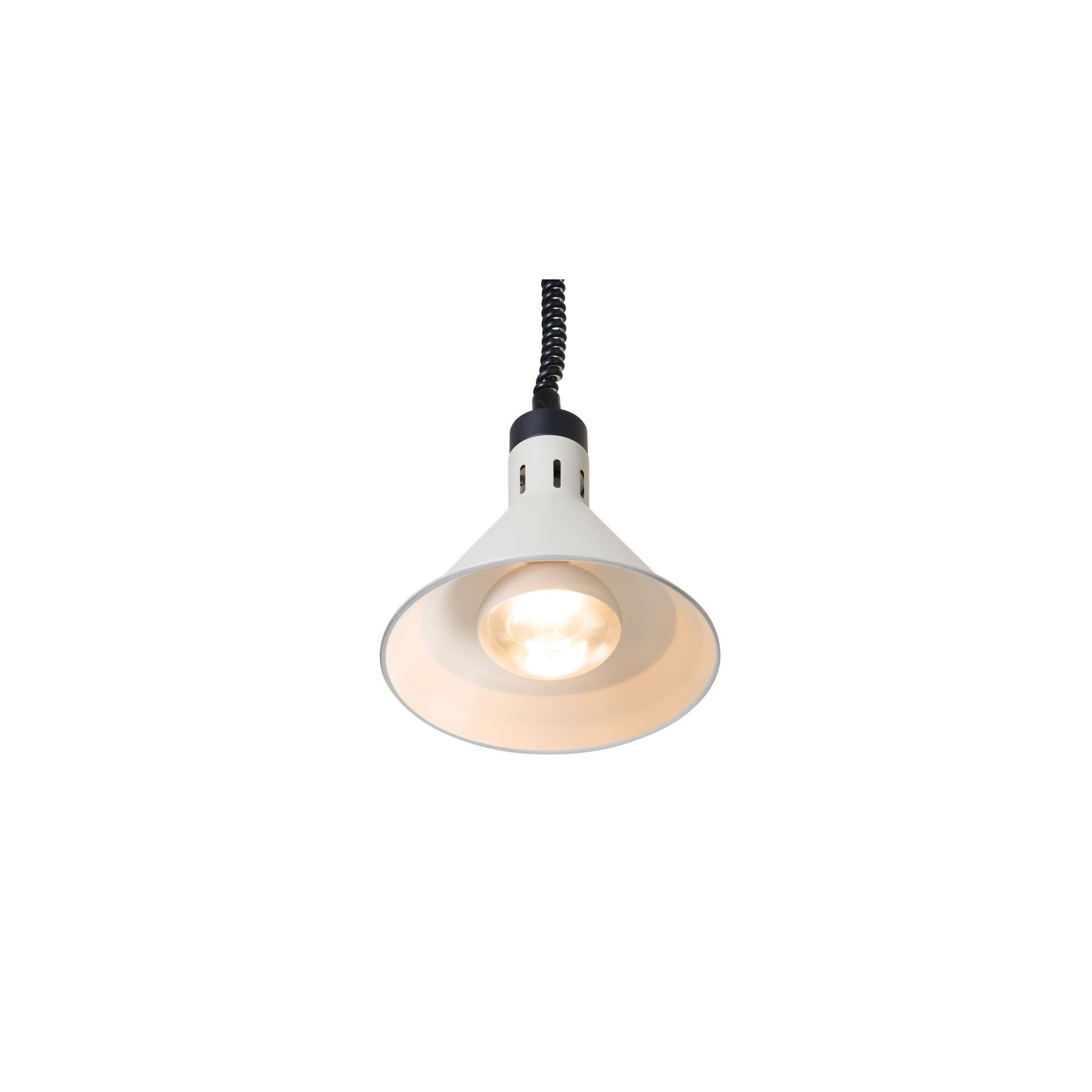 Höhenverstellbare Wärmelampe konisch, Weiß, 230V/250W, ⌀275x(H)250mm