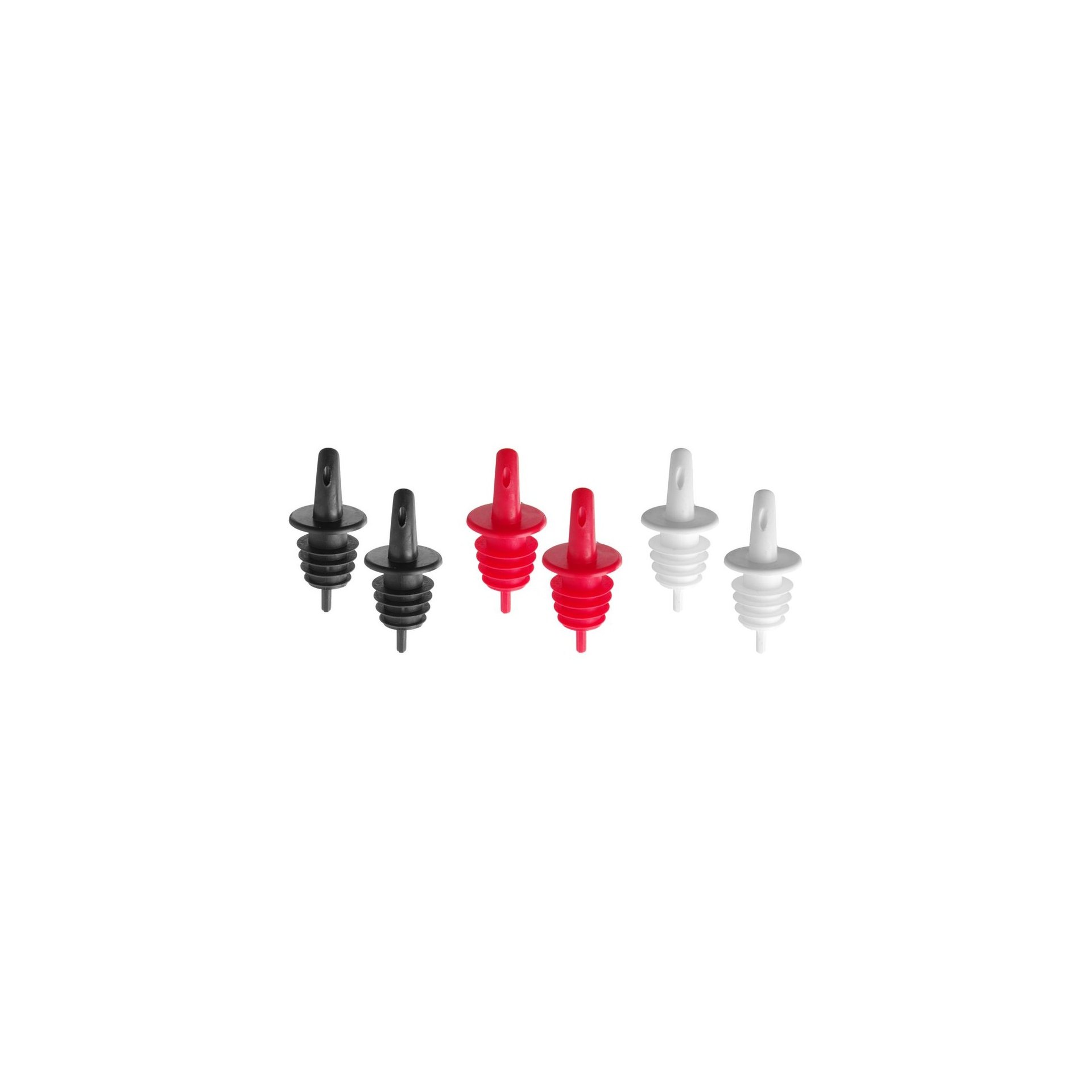 Freeflow-Ausgießer, BarUp, 2x schwarz, 2x weiß, 2x rot, Rot, 6 Stk Freeflow-Ausgießer, BarUp, 2x schwarz, 2x weiß, 2x rot, Rot, 6 Stk