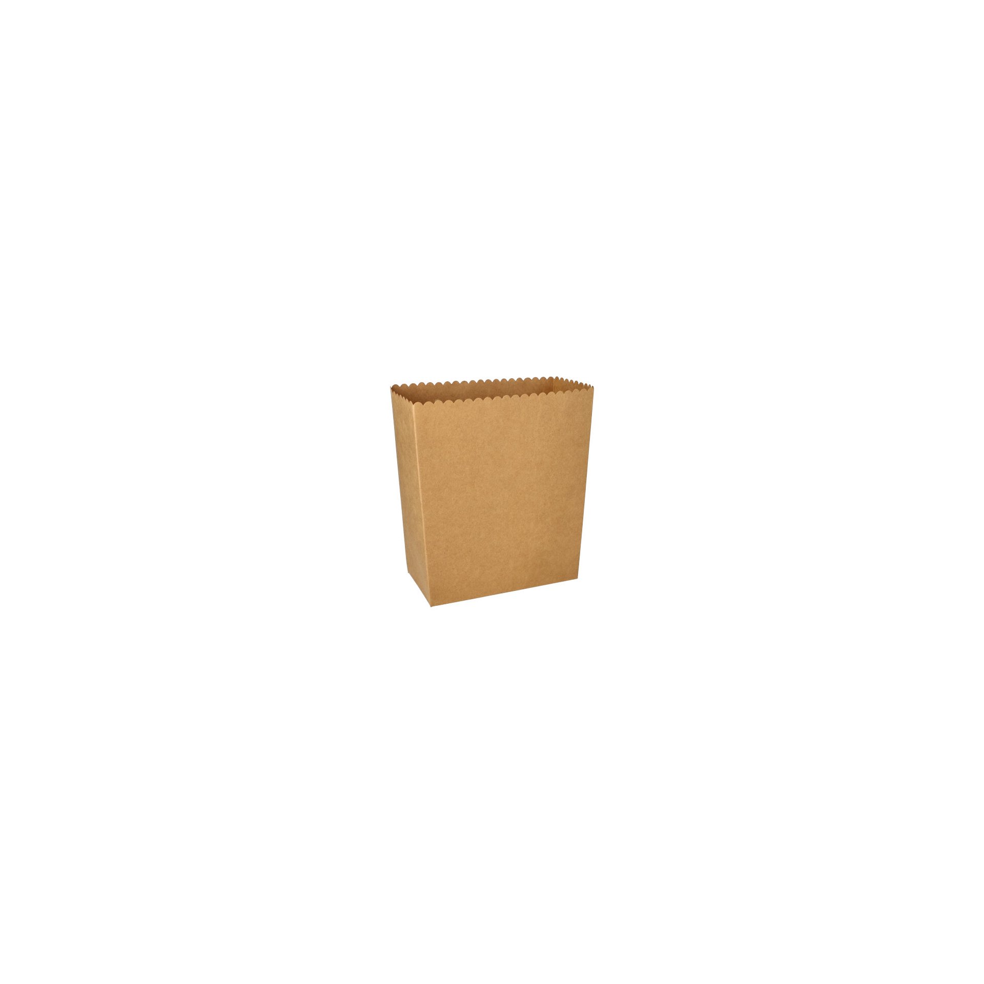 Popcorn-Boxen Pappe "pure" eckig 2400 ml 19,2 cm x 15,8 cm x 8 cm braun groß