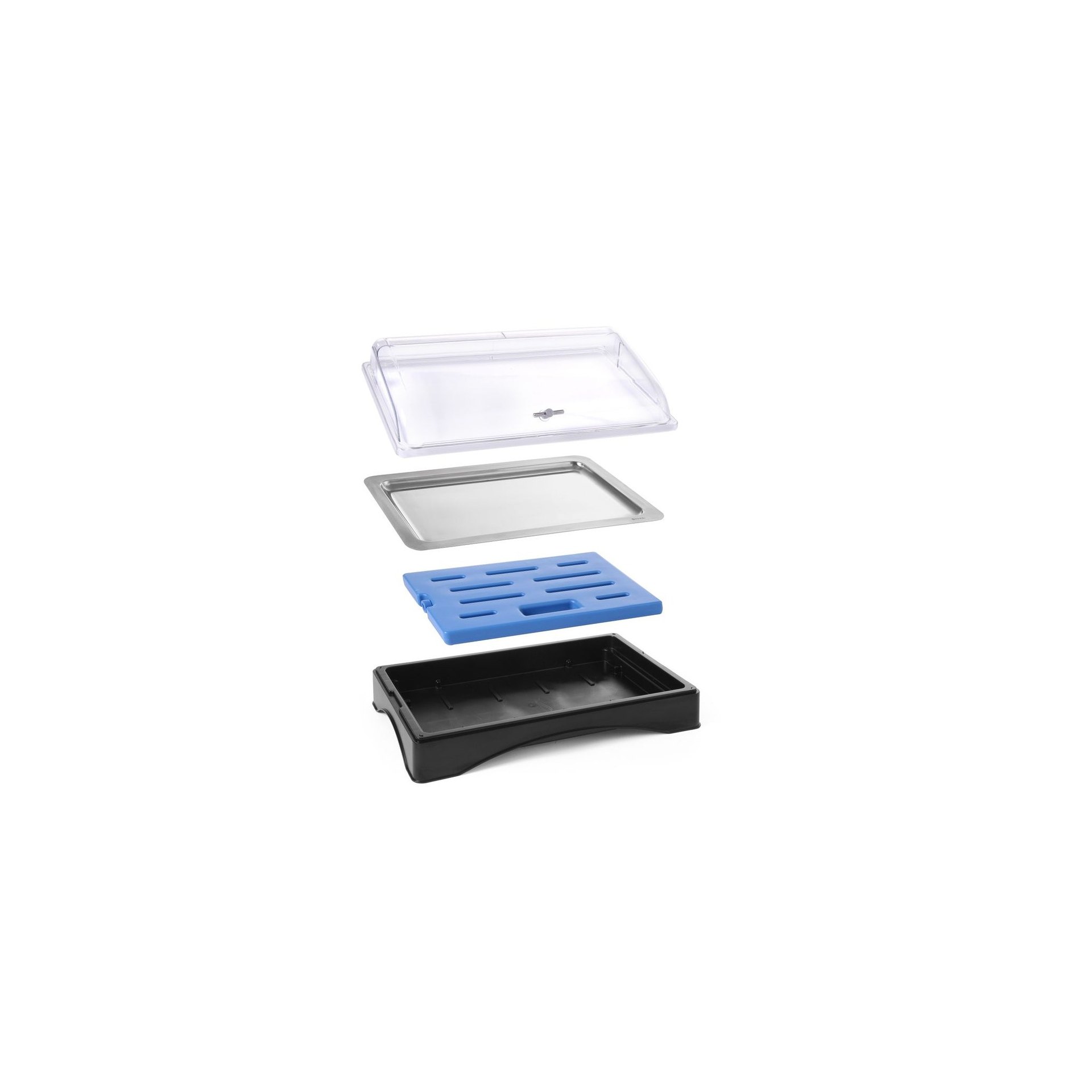 Rolltop-Display gekühlt - GN 1/1, Set inkl. Kühlelement, 555x357x(H)175mm