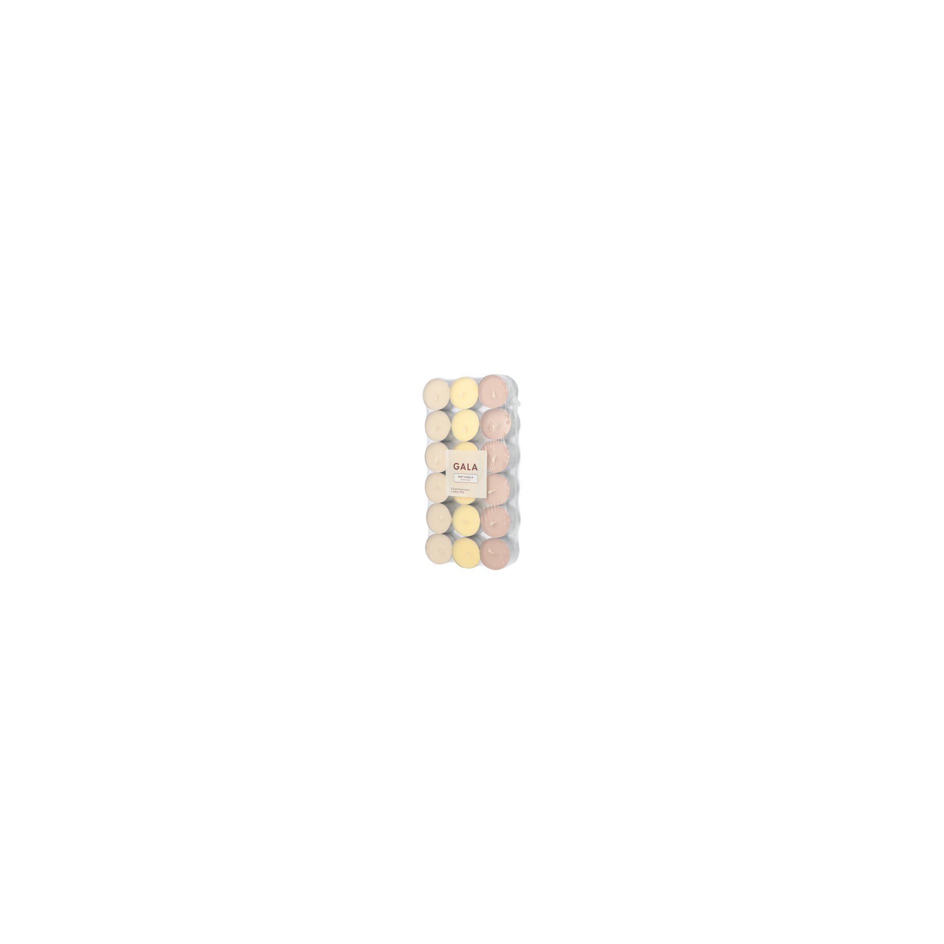 "GALA" Duftlichte Ø 3,8 cm · 1,7 cm creme - Soft Vanilla "Ton in Ton"