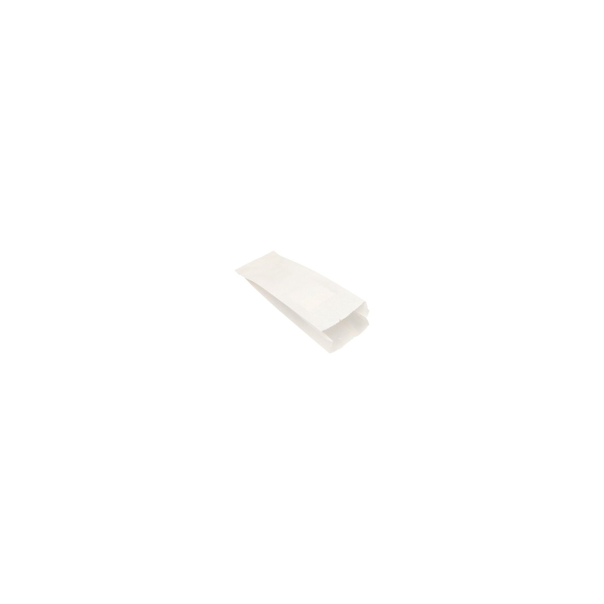 Papierfaltenbeutel, Cellulose, gefädelt 35 cm x 13 cm x 7 cm weiss Füllinhalt 2 kg