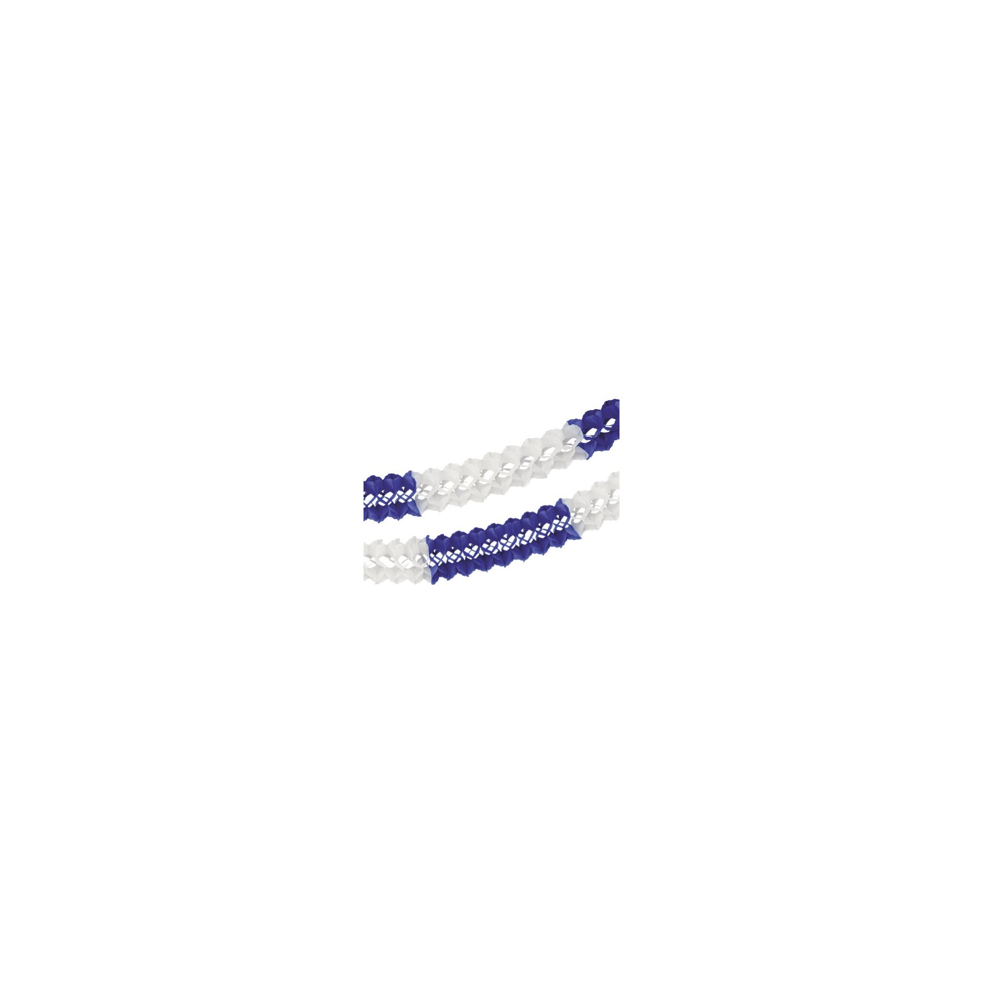 Großraumgirlande, Papier Ø 16 cm · 10 m blau/weiss schwer entflammbar Großraumgirlande, Papier Ø 16 cm · 10 m blau/weiss schwer entflammbar
