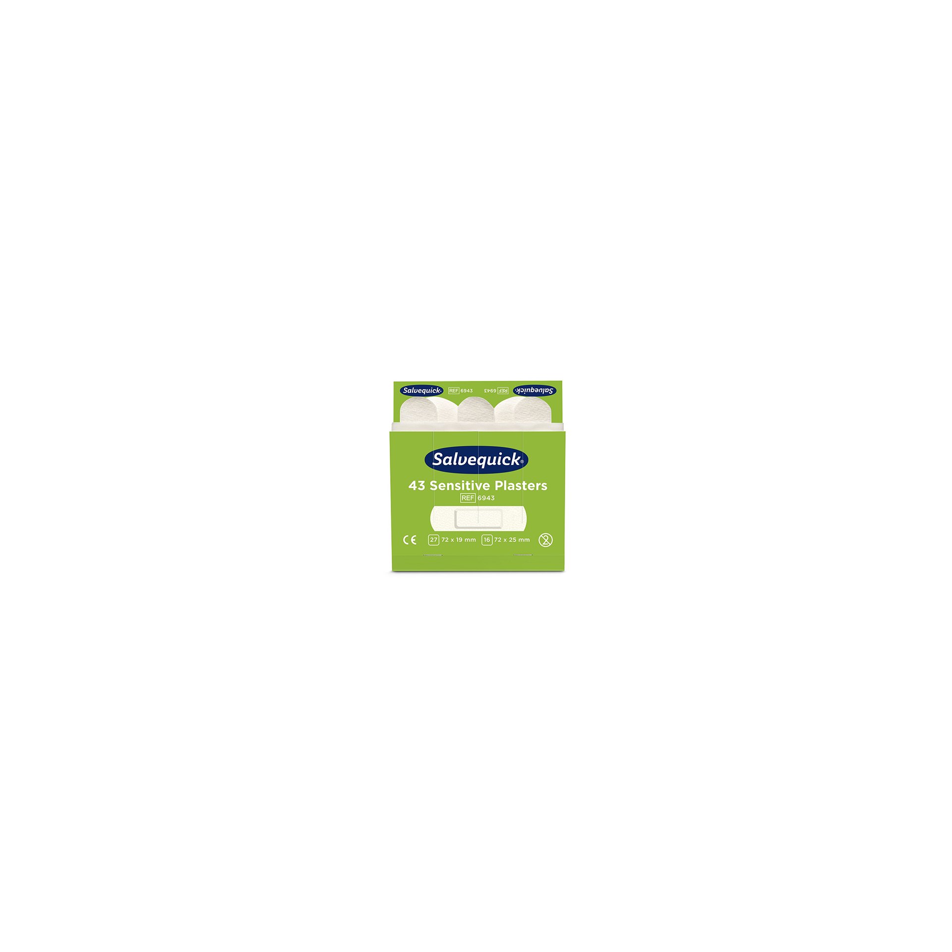 Set "Cederroth" Salvequick Sensitive Pflaster (43 Stück) weiss , Refill