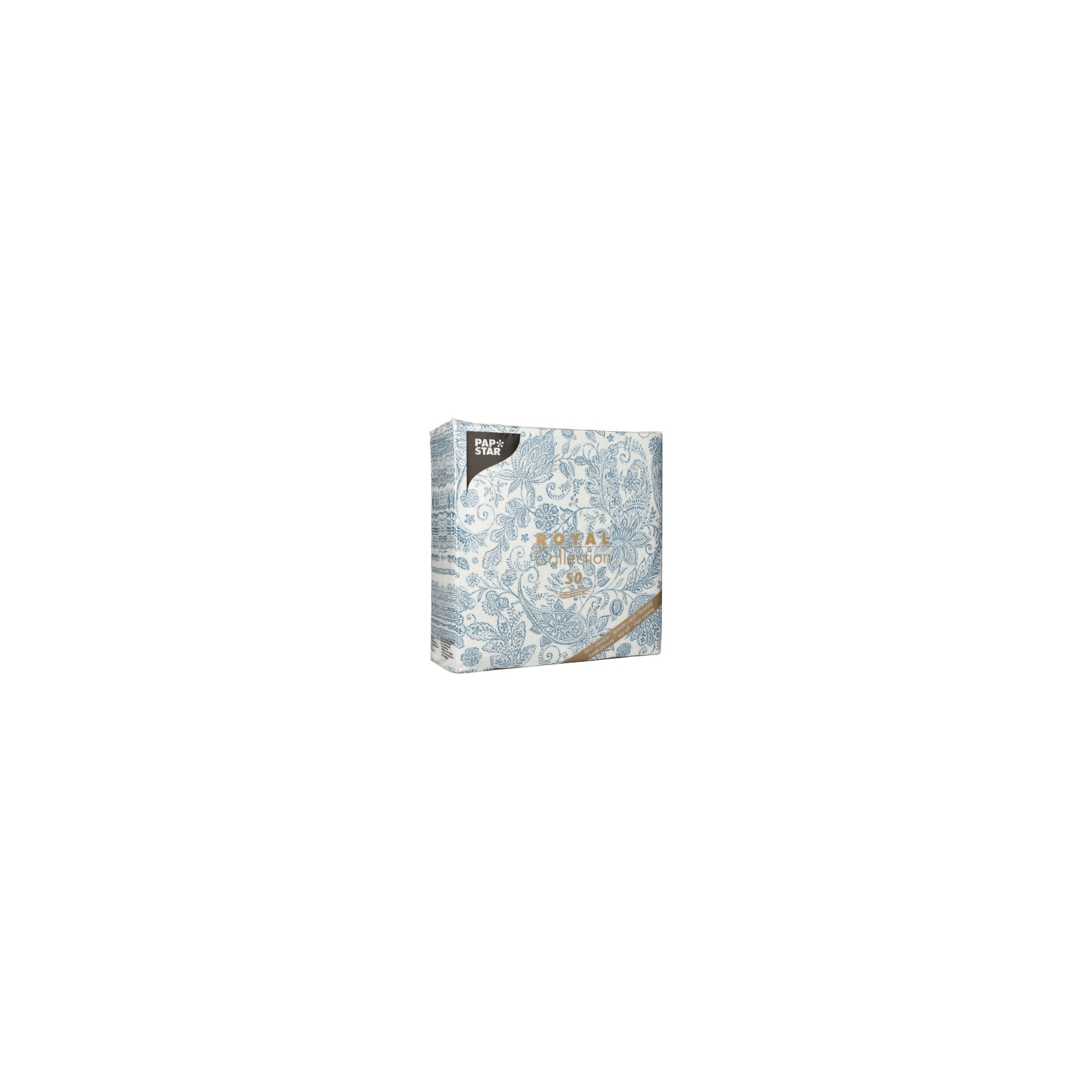 Servietten "ROYAL Collection" 1/4-Falz 40 cm x 40 cm blau "Paisley"