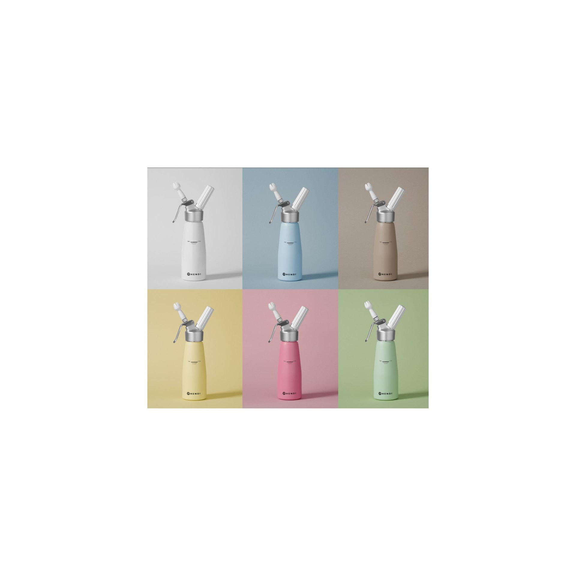 Sahnespender, 0,5L, Pastellgelb, ⌀80x(H)260mm Sahnespender, 0,5L, Taupe, ⌀80x(H)260mm