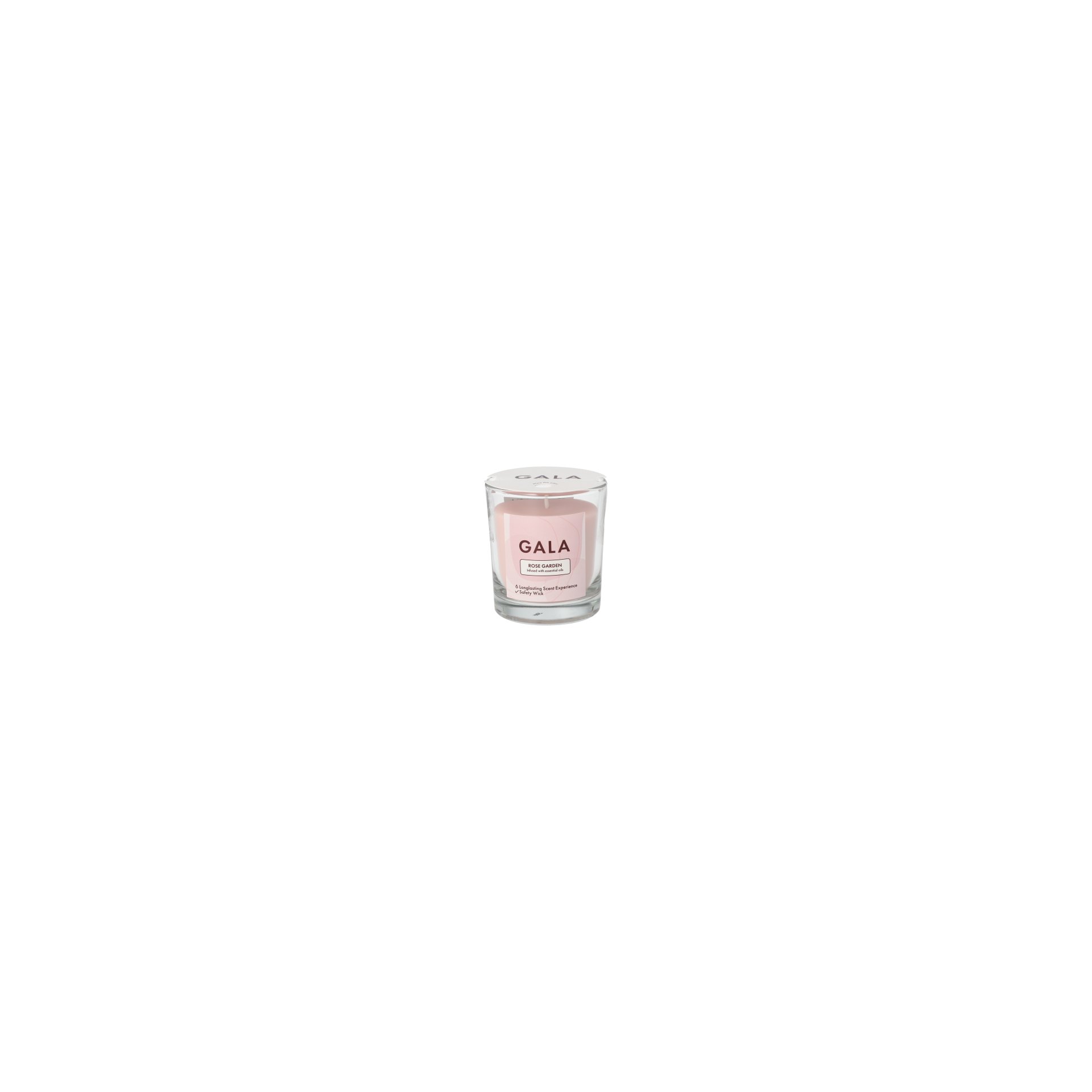 "GALA" Duftkerze im Glas Ø 70 mm · 77 mm rose - Rose Garden "Mini Nutella"