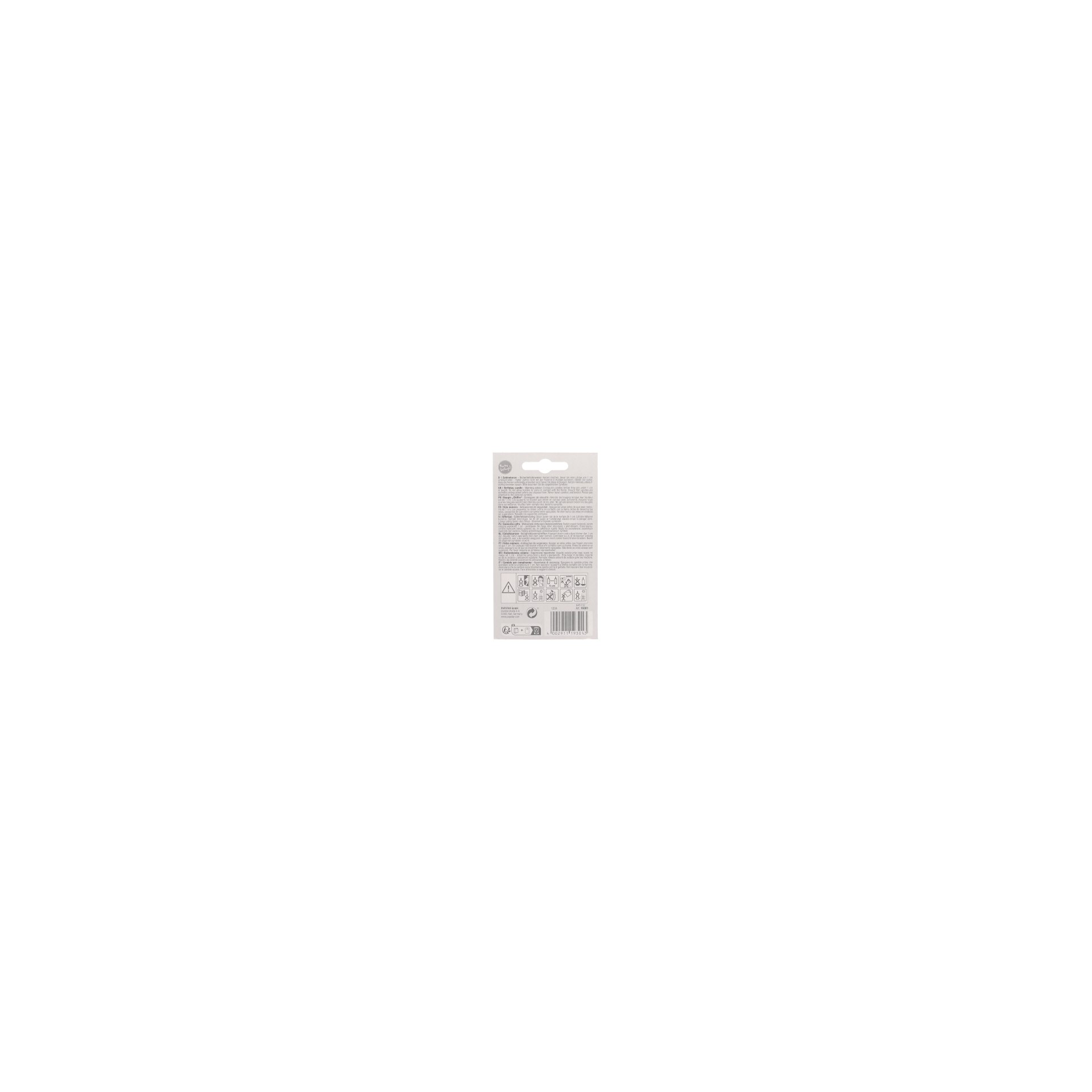 Zahlenkerze 7,3 cm weiss "1" mit rotem Rand Zahlenkerze 7,3 cm weiss "1" mit rotem Rand