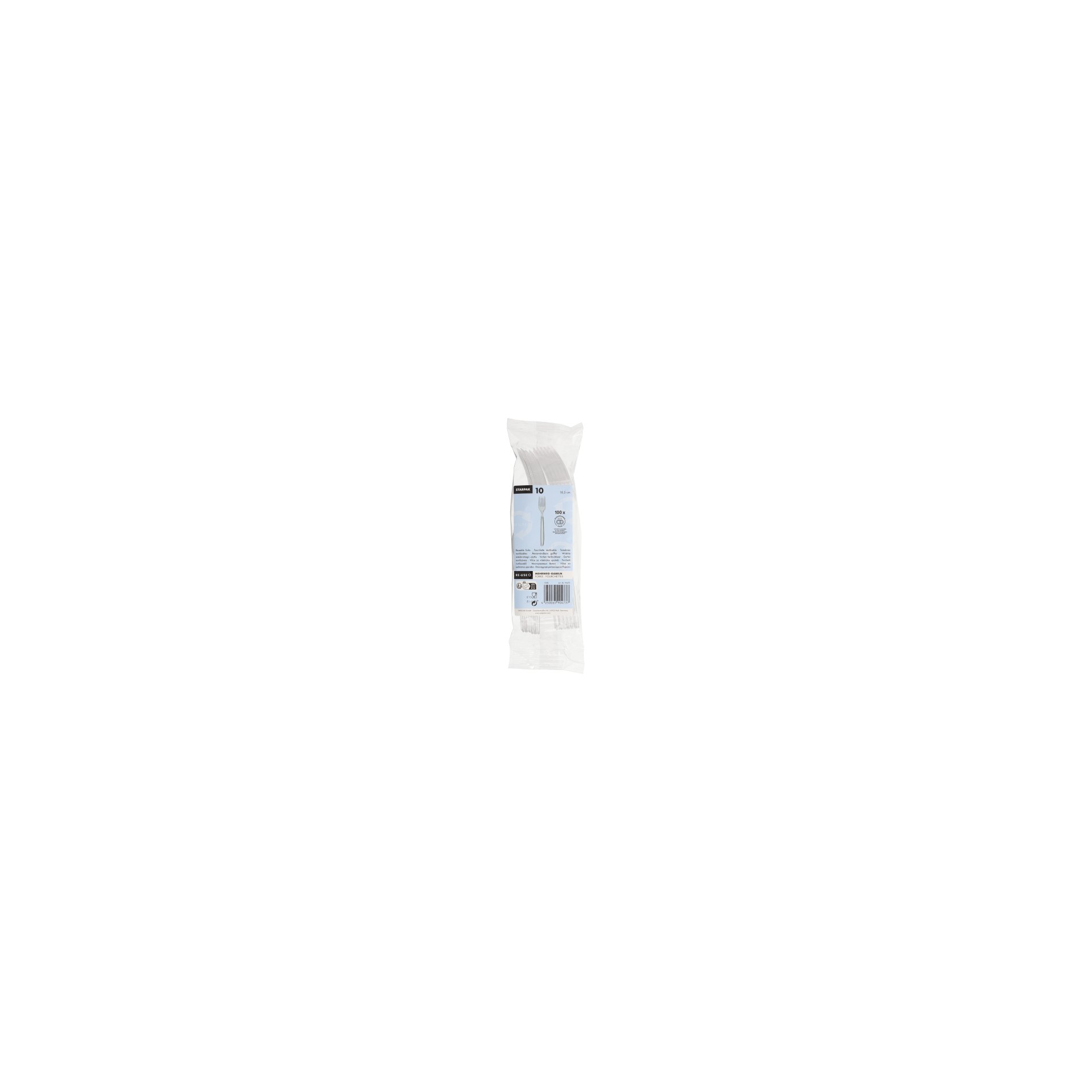 Mehrweg-Gabeln 18,5 cm transparent Mehrweg-Gabeln 18,5 cm transparent