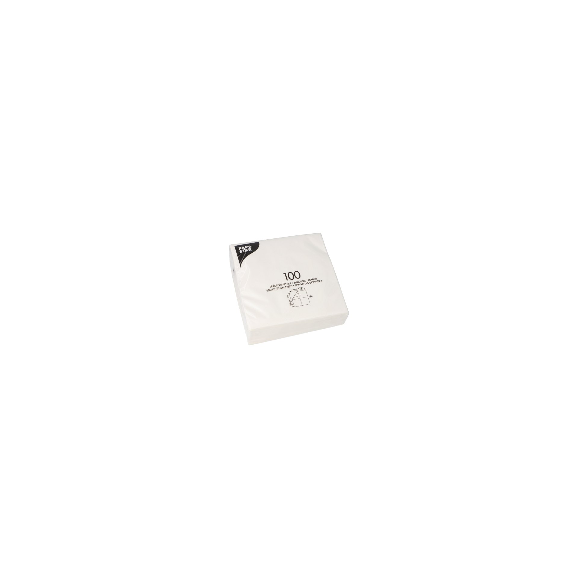 Servietten, 1-lagig 1/4-Falz 33 cm x 33 cm weiss Servietten, 1-lagig 1/4-Falz 33 cm x 33 cm weiss