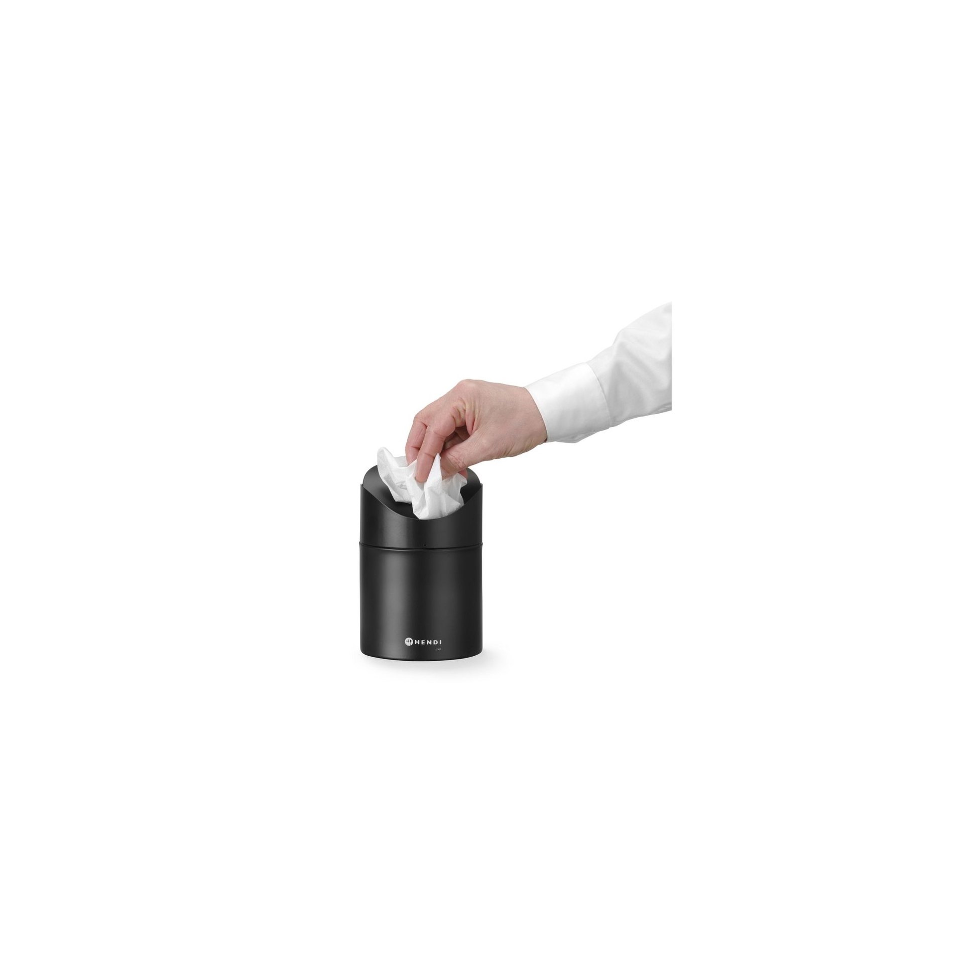 Tischabfalleimer 1,2L, Schwarz, ⌀120x(H)165mm Tischabfalleimer 1,2L, Schwarz, ⌀120x(H)165mm