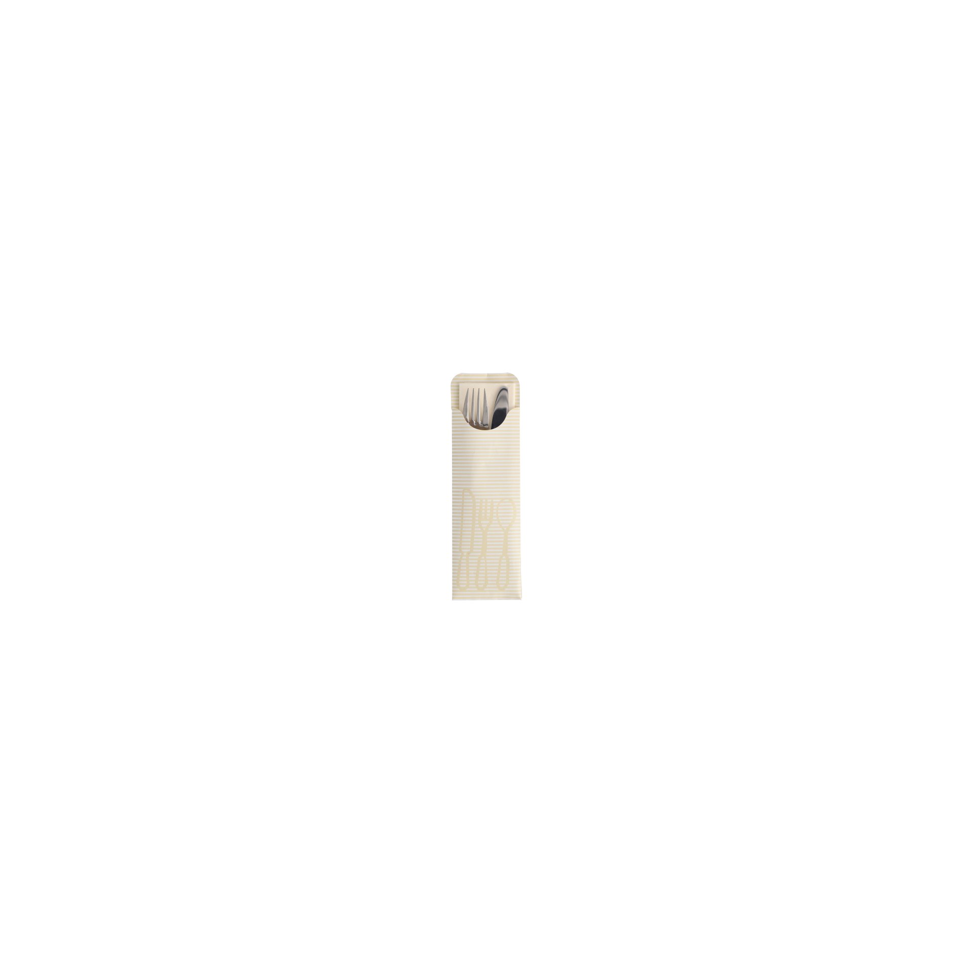 Bestecktaschen 23,5 cm x 7,3 cm creme inkl. farbiger Serviette