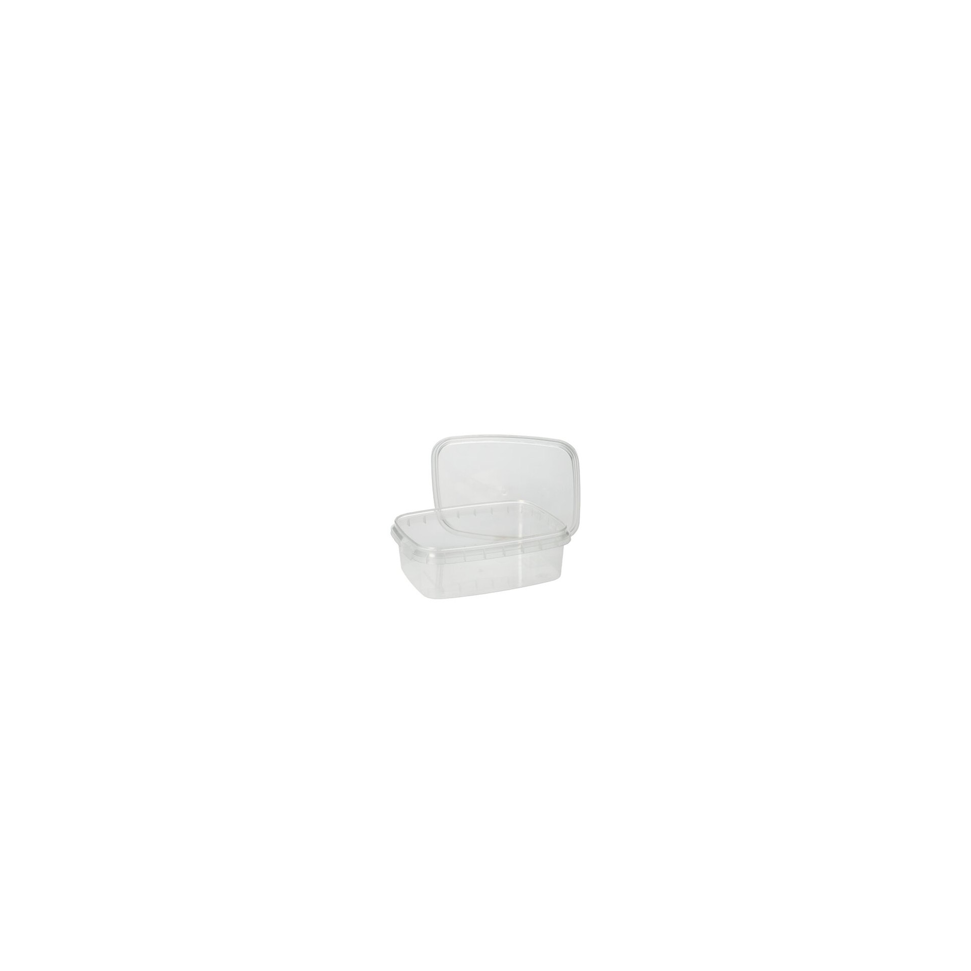 Feinkostbecher, PP eckig 200 ml 3,5 cm x 8,6 cm x 10,9 cm transparent mit Originalitätsverschluss