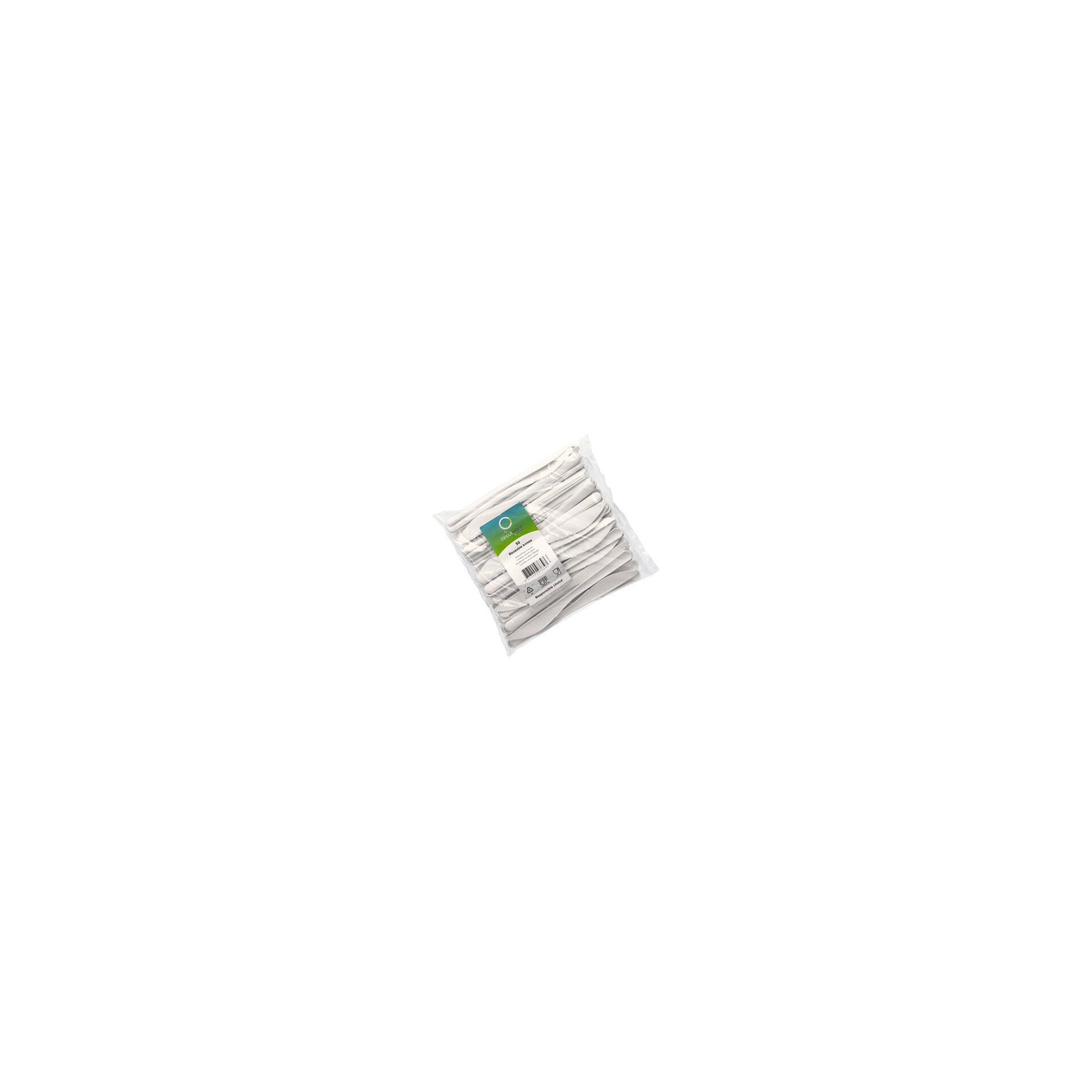 "Circulware" Mehrweg-Messer PP-MF 18,5 cm weiss extra stabil "Circulware" Mehrweg-Messer PP-MF 18,5 cm weiss extra stabil