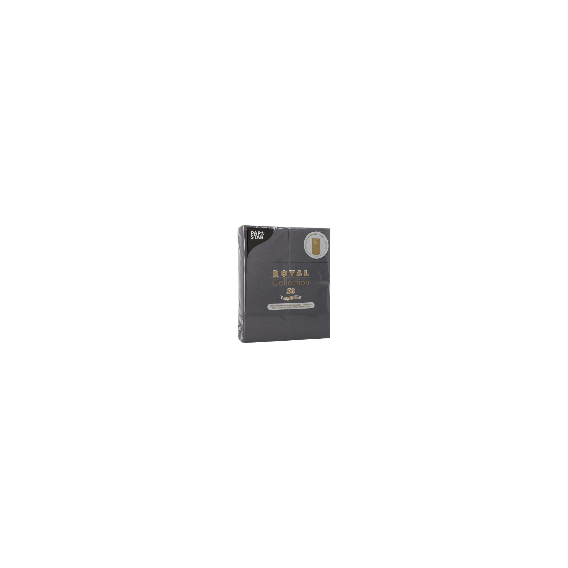 Servietten "ROYAL Collection" 40 cm x 30 cm schwarz mit Besteckfalz